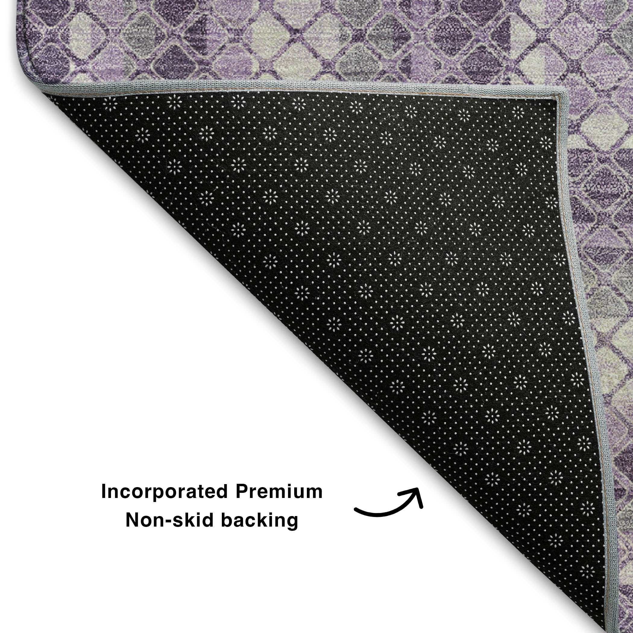 Mostar Machine Washable Transitional Lavender Purple Rug 1'8" x 2'6" #shape_Rectangle