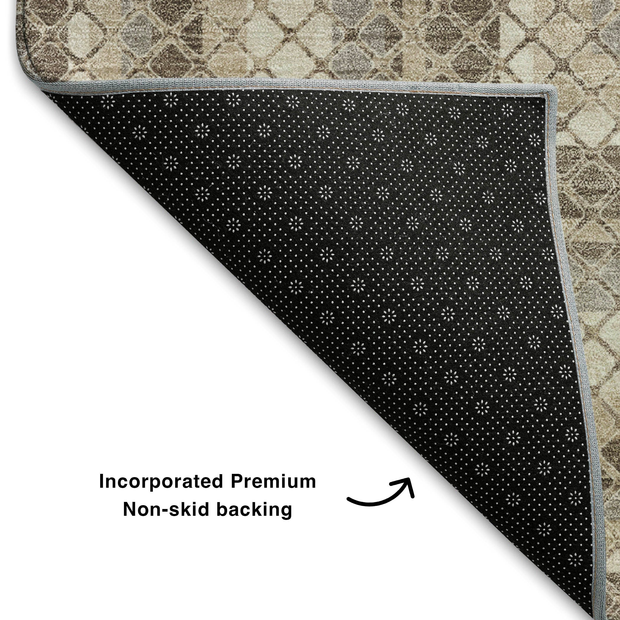Mostar Machine Washable Transitional Taupe Brown Rug 1'8" x 2'6" #shape_Rectangle