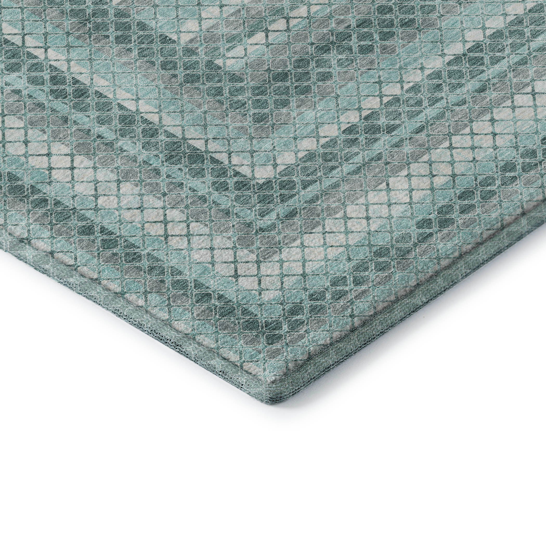 Mostar Machine Washable Transitional Teal Rug 1'8" x 2'6" #shape_Rectangle