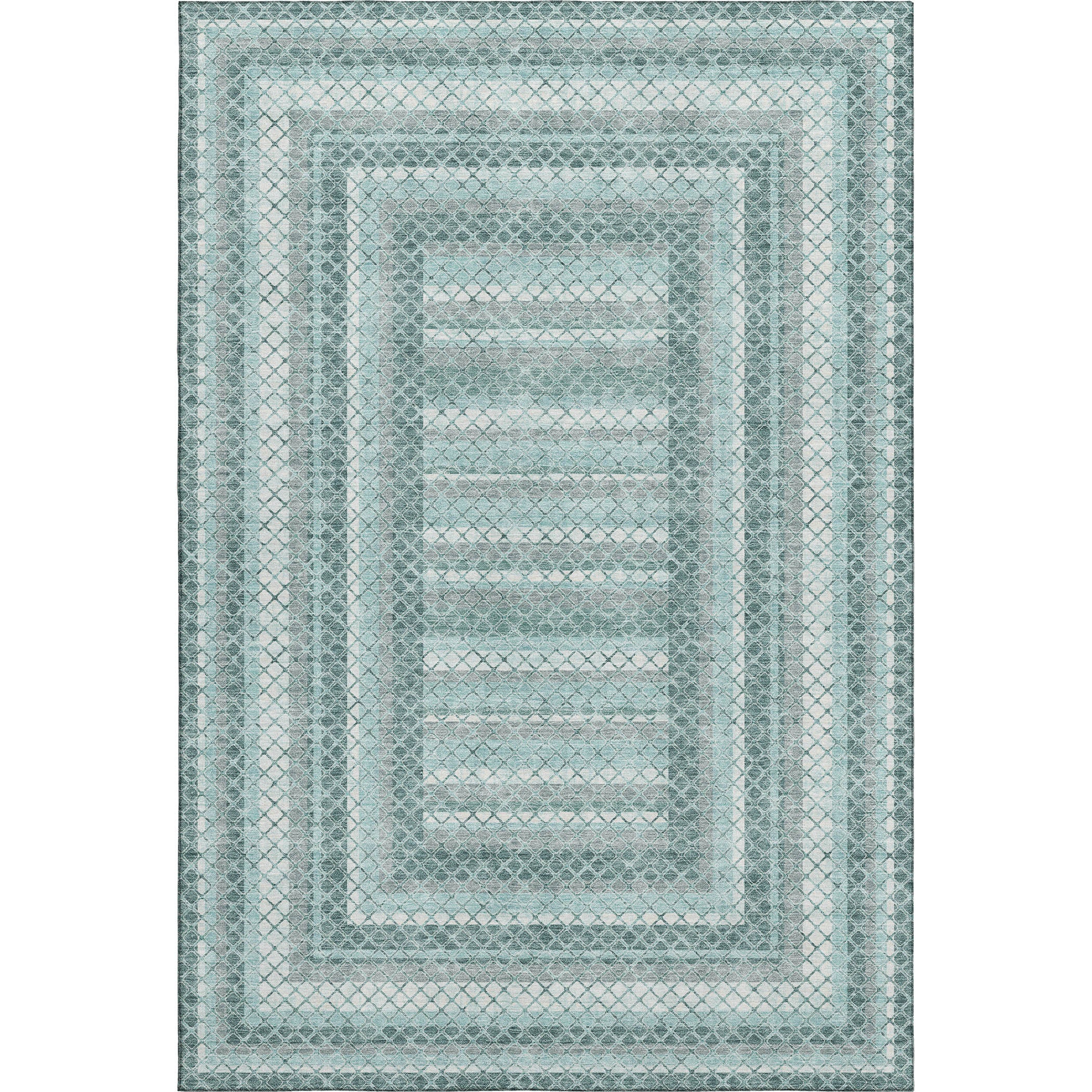 Mostar Machine Washable Transitional Teal Rug 2'6" x 3'10" #shape_Rectangle