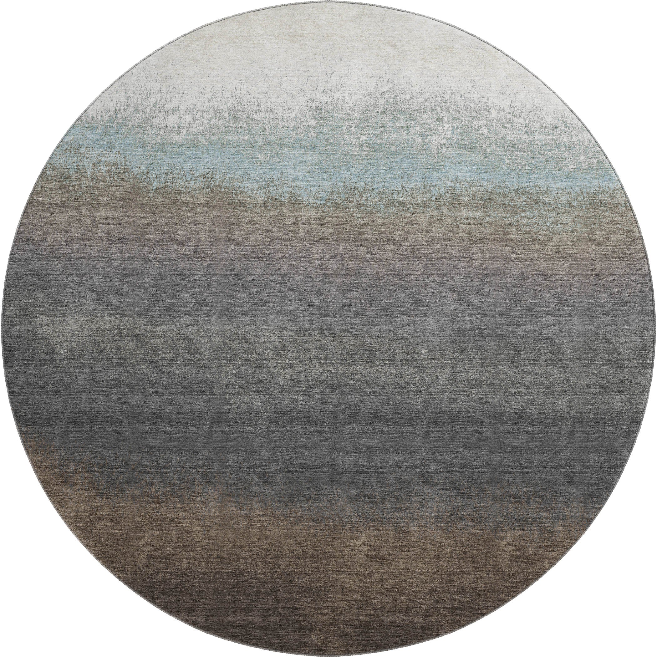 Mdina Machine Washable Transitional Brown Rug 8' x 8' #shape_Round