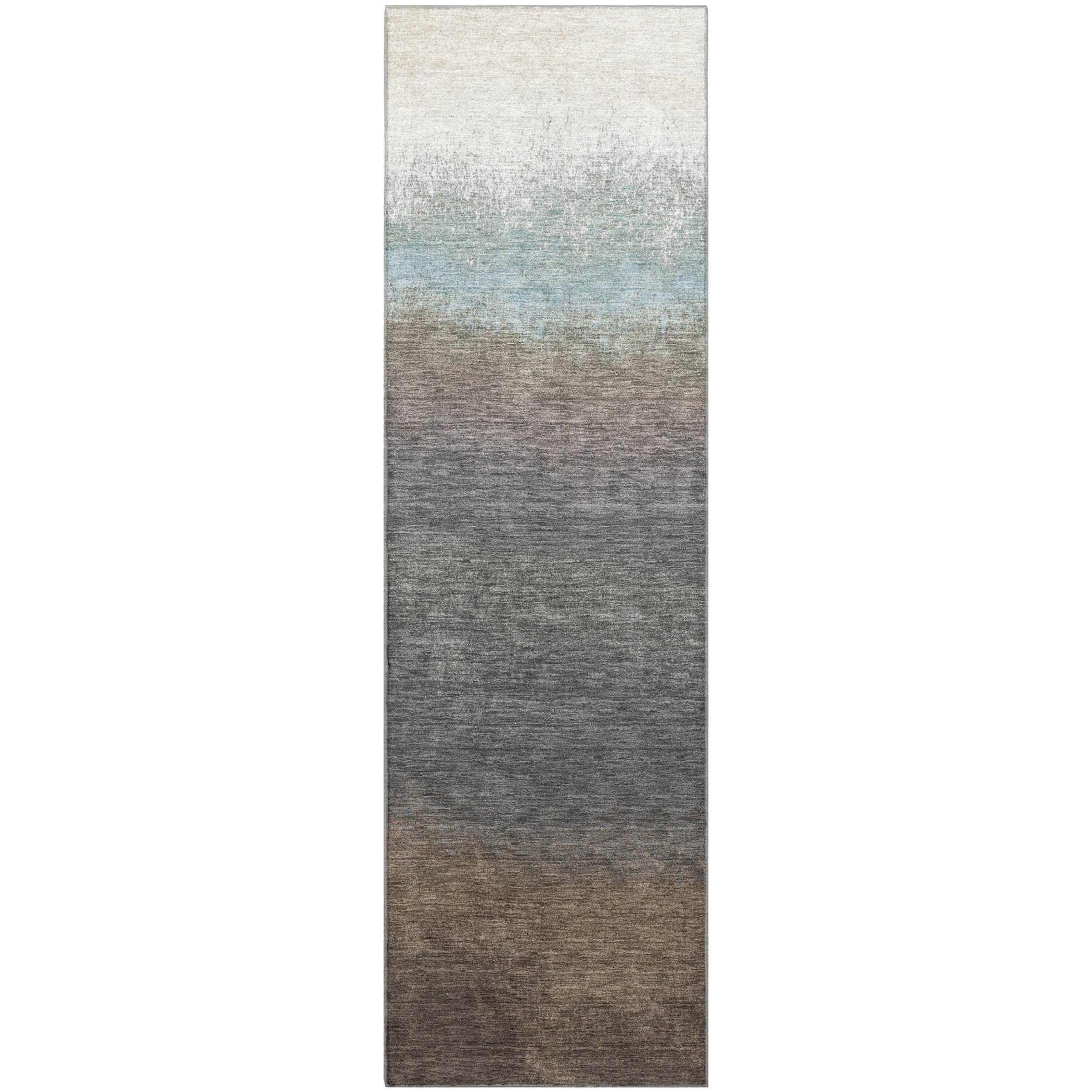 Mdina Machine Washable Transitional Brown Rug 2'3" x 7'6" #shape_Runner