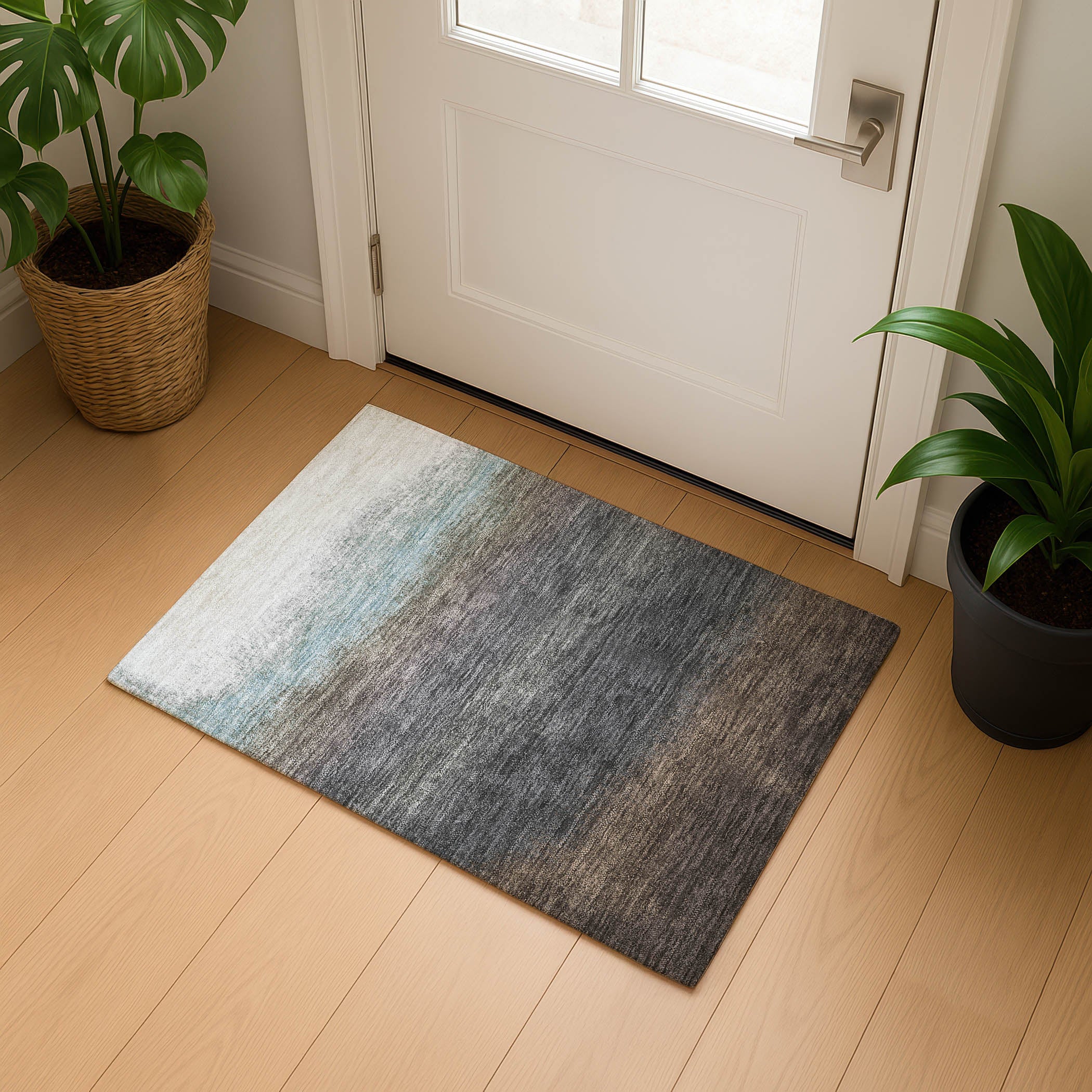 Mdina Machine Washable Transitional Brown Rug 1'8" x 2'6" #shape_Rectangle
