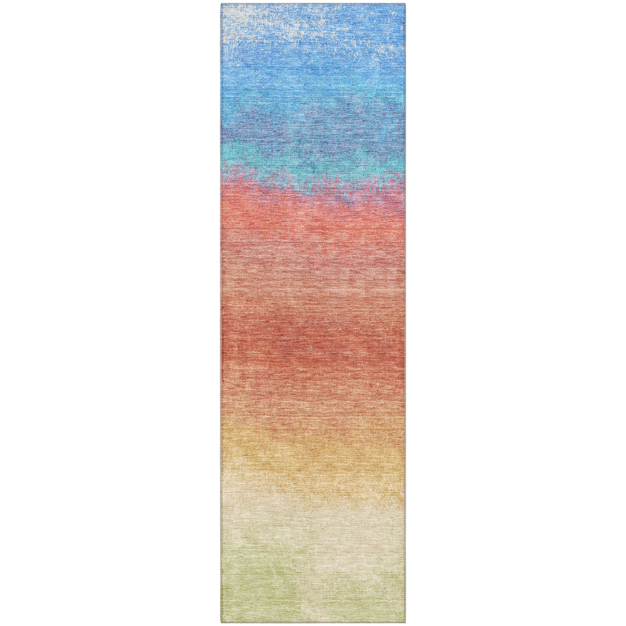 Mdina Machine Washable Transitional Coral Orange Rug 2'3" x 7'6" #shape_Runner