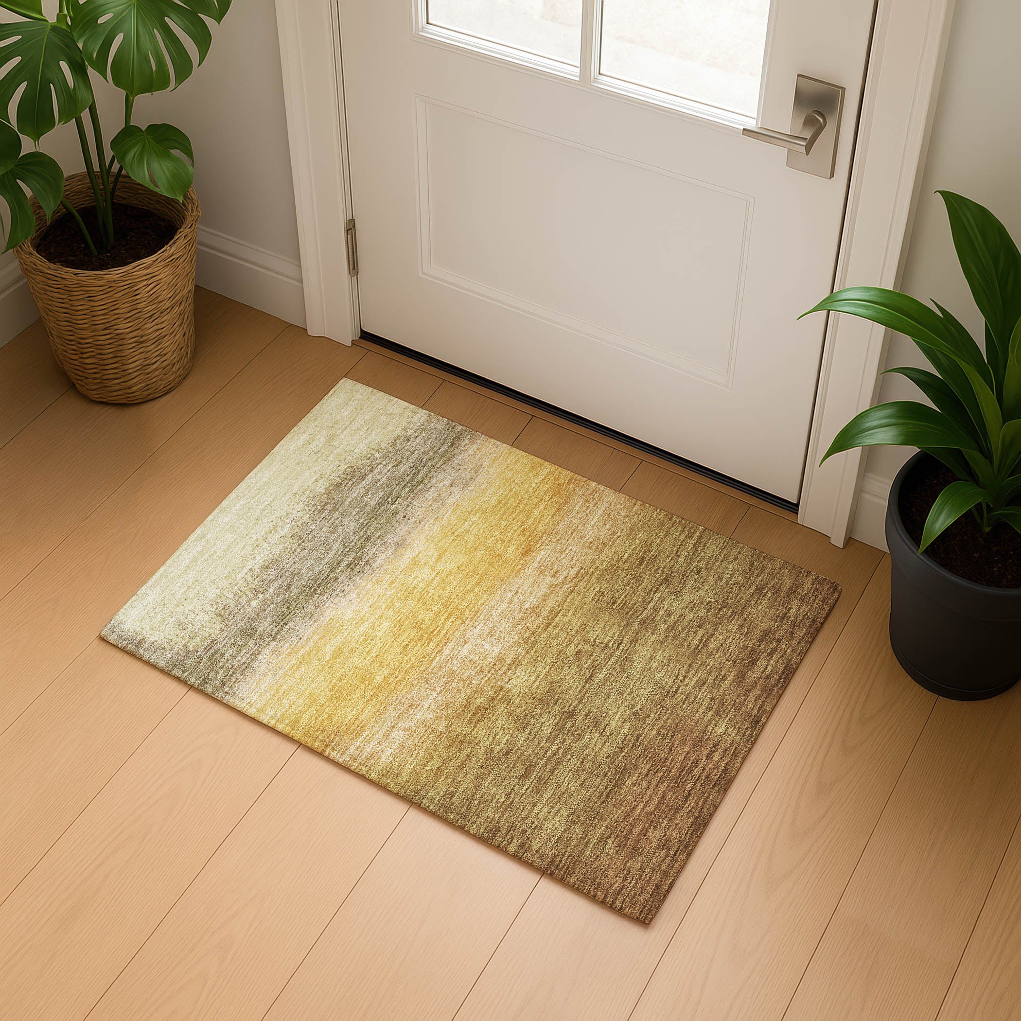Mdina Machine Washable Transitional Gold Rug 1'8" x 2'6" #shape_Rectangle