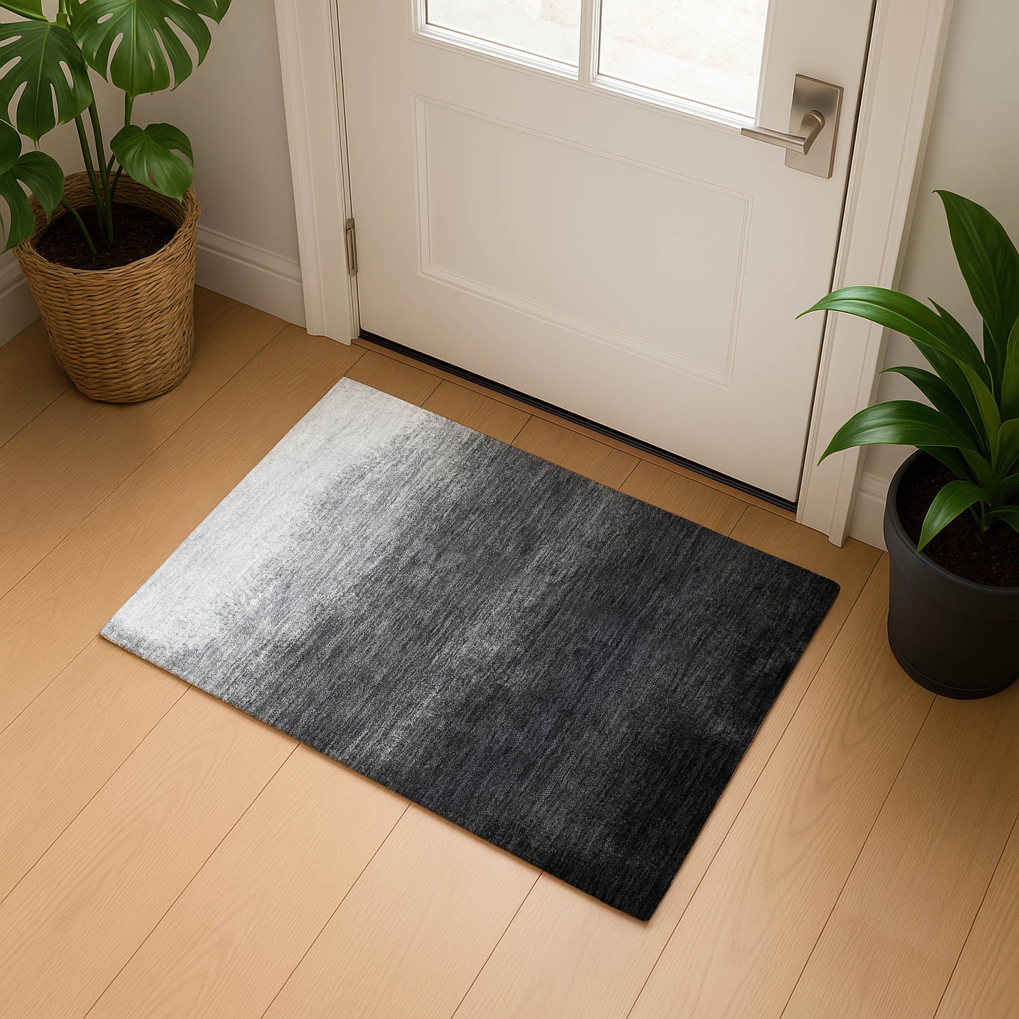 Mdina Machine Washable Transitional Gray Rug 1'8" x 2'6" #shape_Rectangle