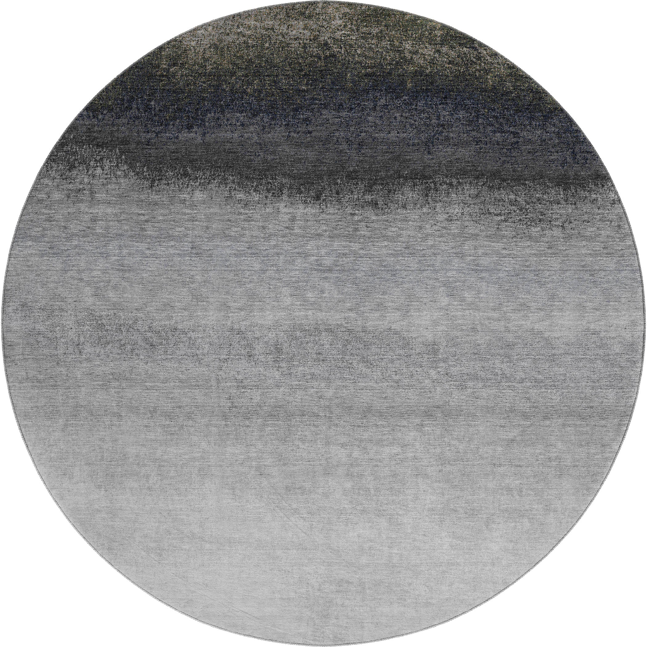 Mdina Machine Washable Transitional Silver Gray Rug 8' x 8' #shape_Round