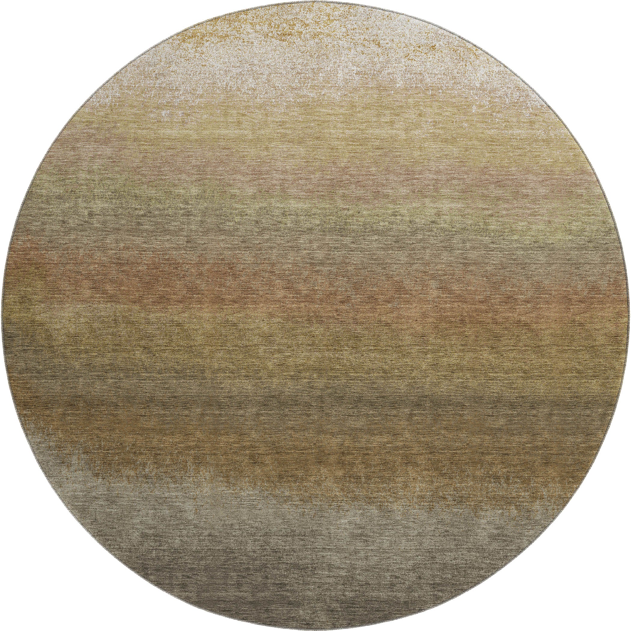 Mdina Machine Washable Transitional Taupe Brown Rug 8' x 8' #shape_Round