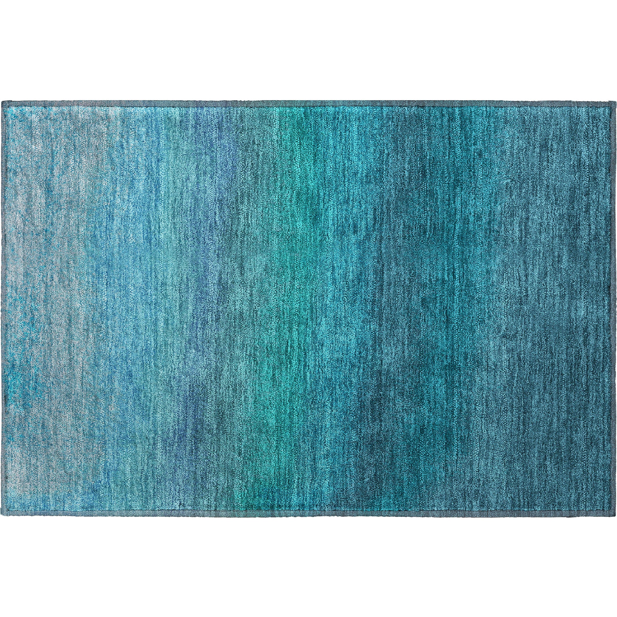 Mdina Machine Washable Transitional Teal Rug 1'8" x 2'6" #shape_Rectangle