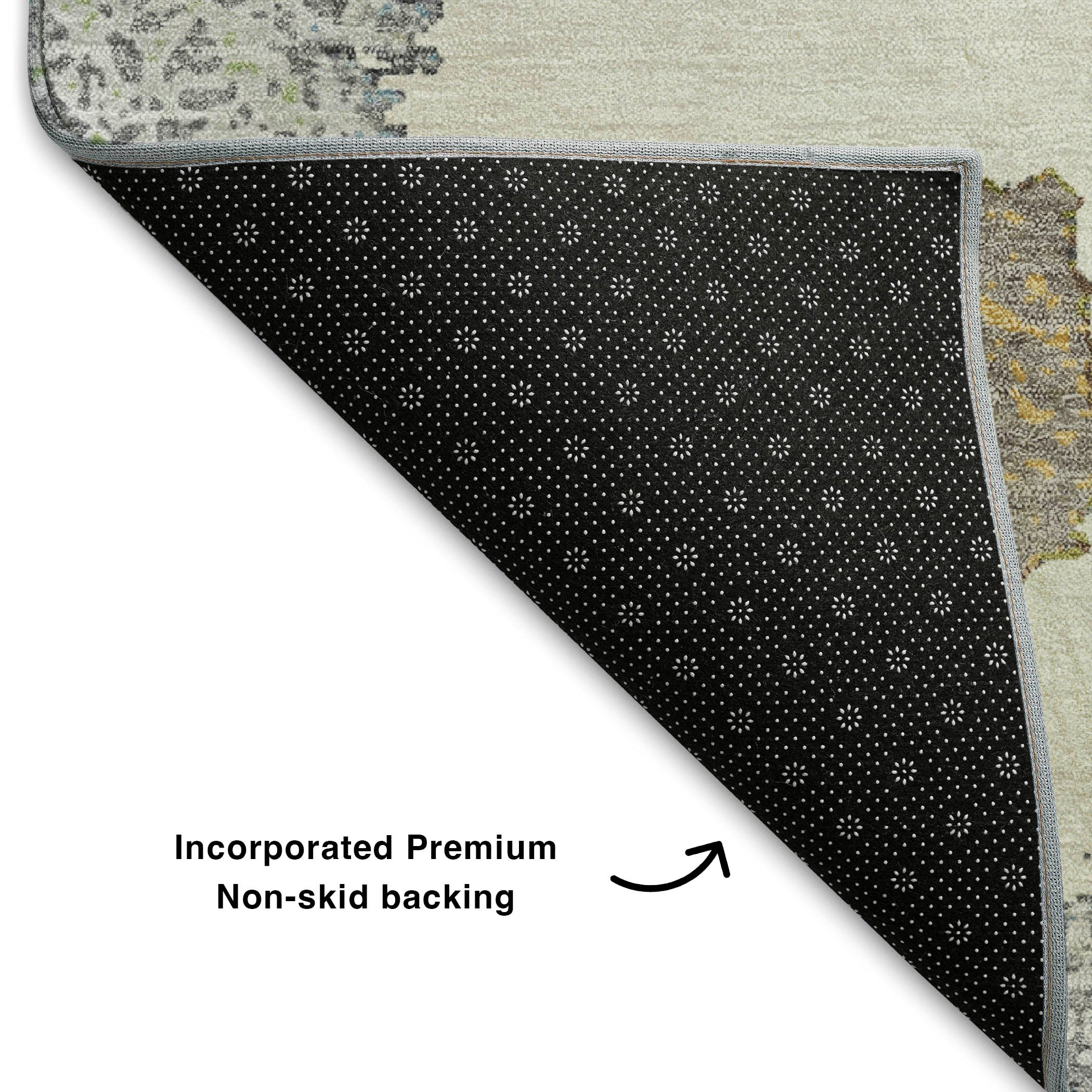 Mdina Machine Washable Transitional Gray Rug 1'8" x 2'6" #shape_Rectangle