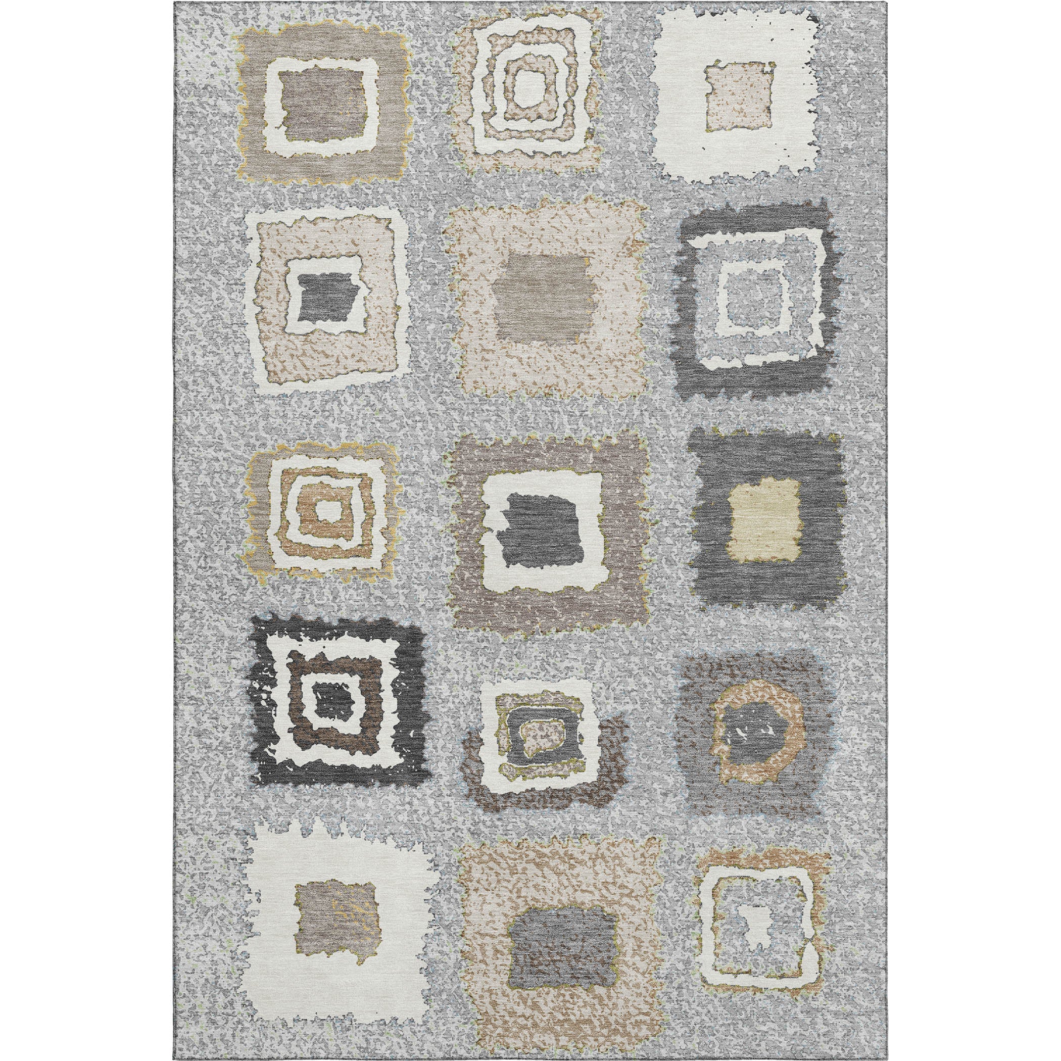 Mdina Machine Washable Transitional Gray Rug 2'6" x 3'10" #shape_Rectangle