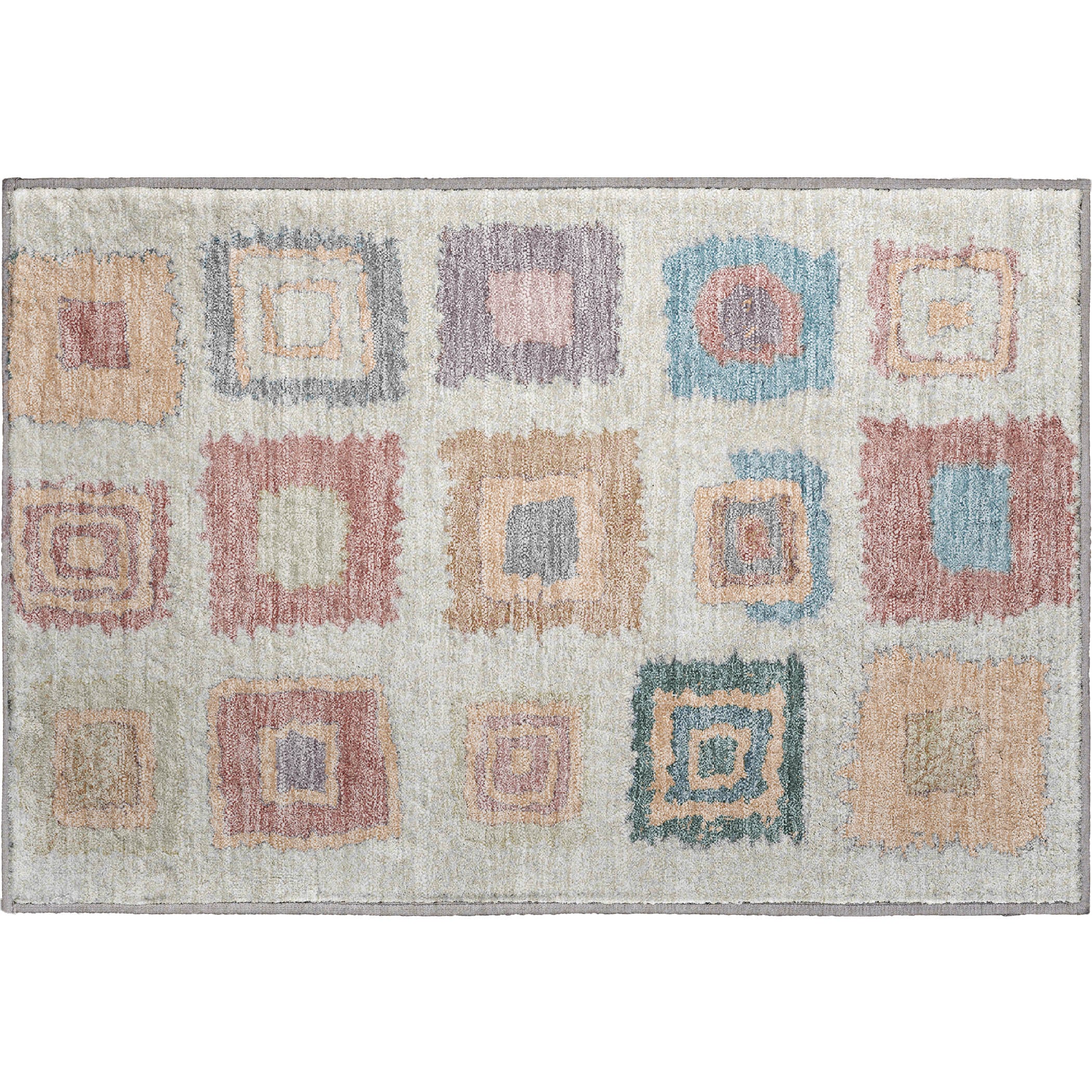 Mdina Machine Washable Transitional Peach Orange Rug 1'8" x 2'6" #shape_Rectangle