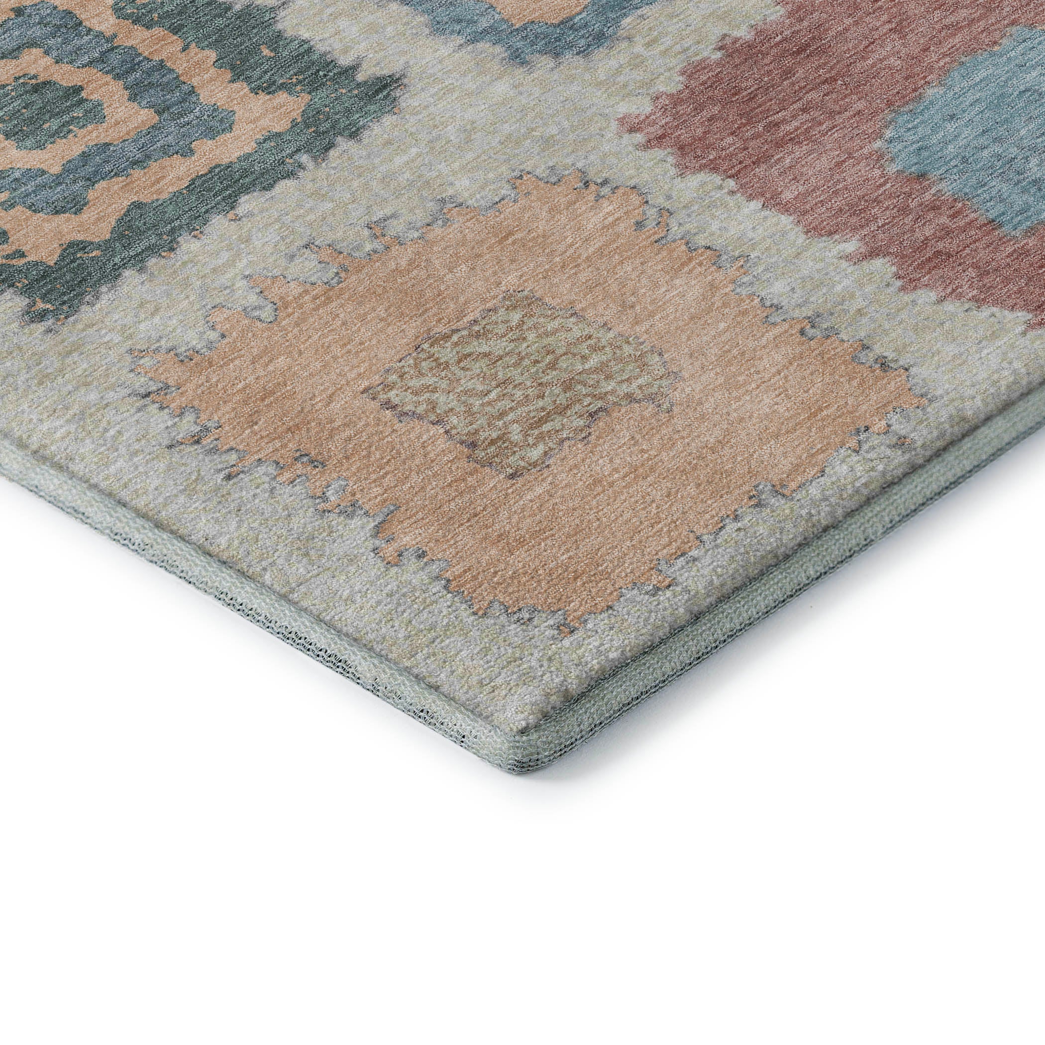 Mdina Machine Washable Transitional Peach Orange Rug 1'8" x 2'6" #shape_Rectangle