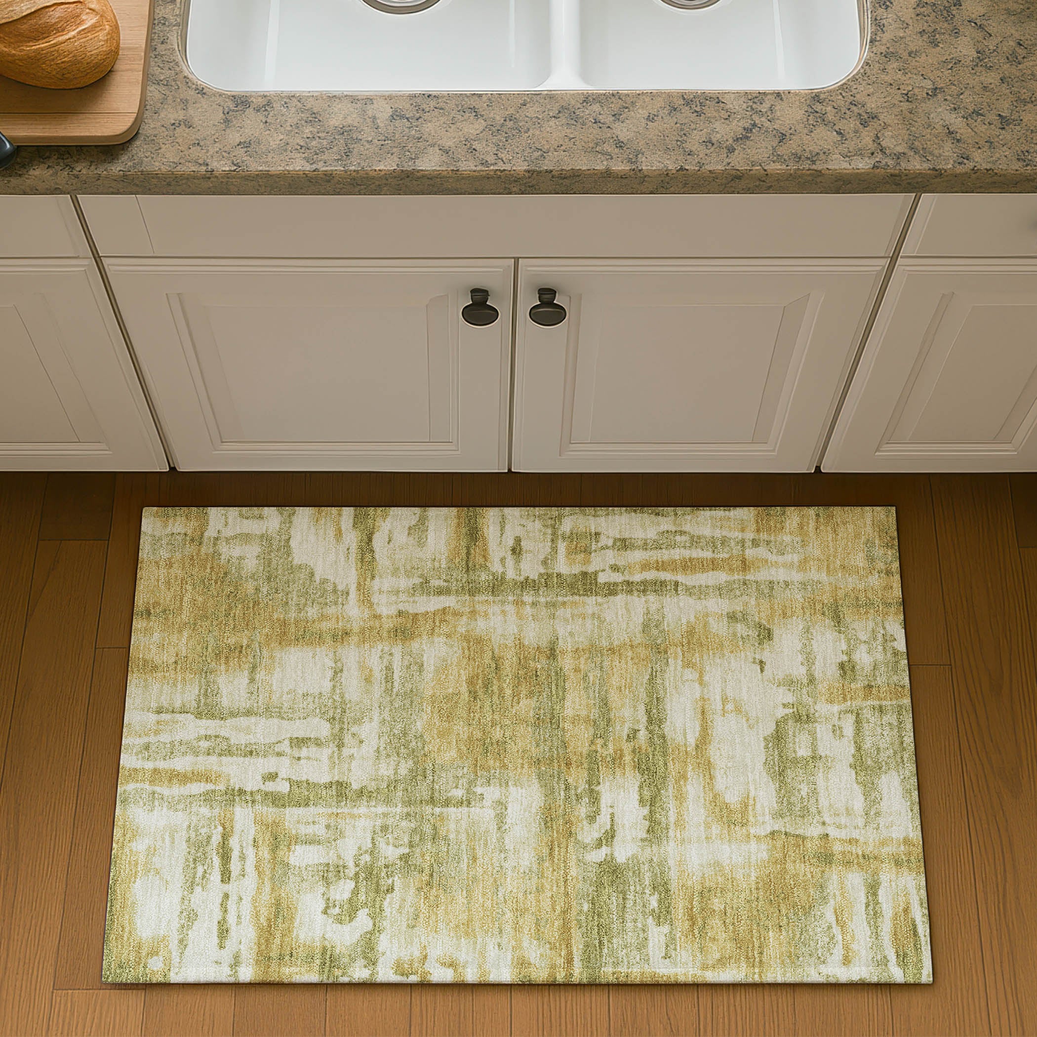 Lucerne Machine Washable Transitional Aloe Green Rug 1'8" x 2'6" #shape_Rectangle