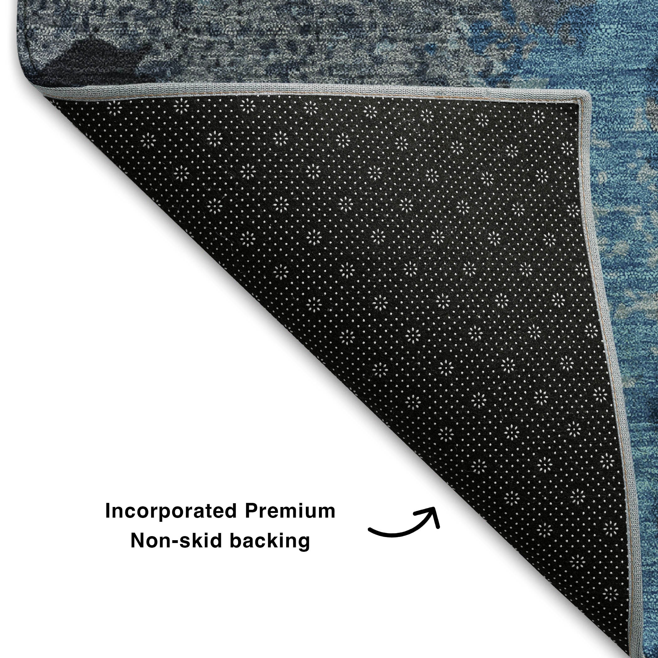 Lucerne Machine Washable Transitional Black Rug 1'8" x 2'6" #shape_Rectangle
