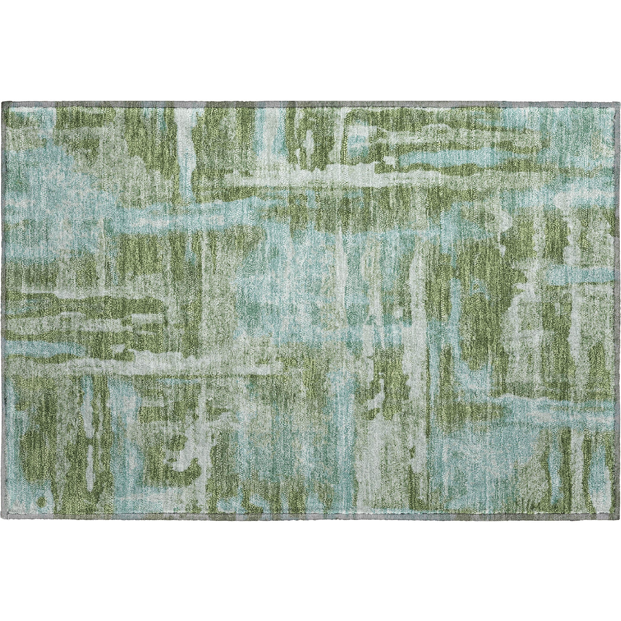 Lucerne Machine Washable Transitional Cactus Green Rug 1'8" x 2'6" #shape_Rectangle