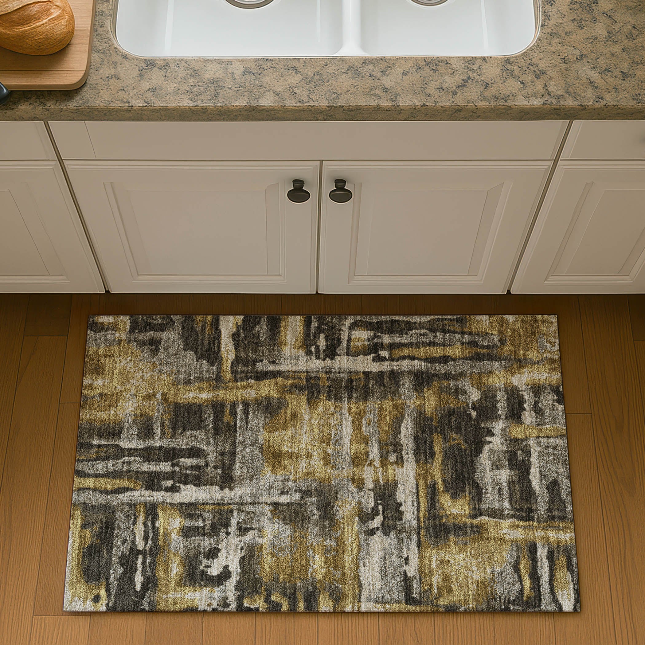 Lucerne Machine Washable Transitional Coffee Brown Rug 1'8" x 2'6" #shape_Rectangle