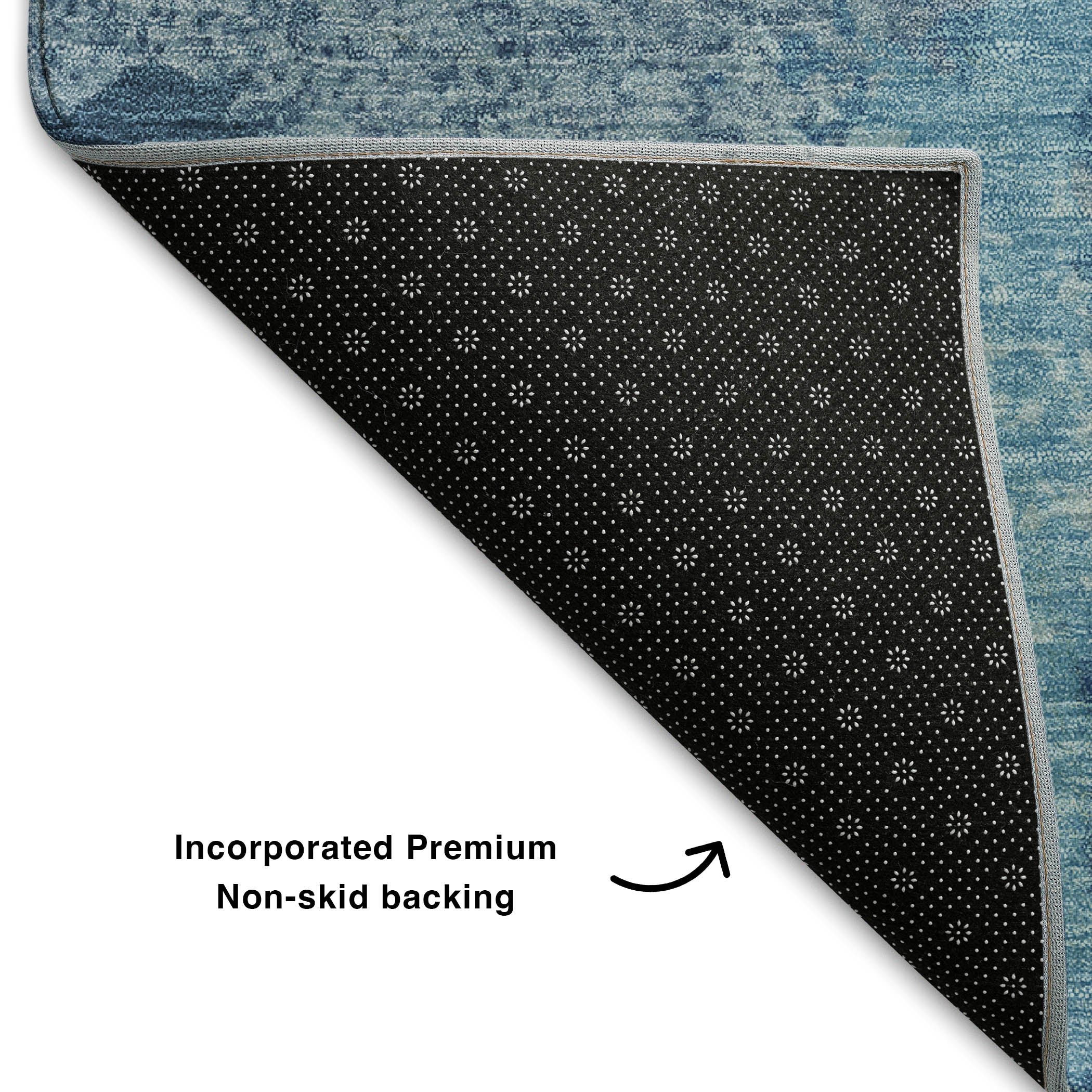 Lucerne Machine Washable Transitional Denim Blue Rug 1'8" x 2'6" #shape_Rectangle