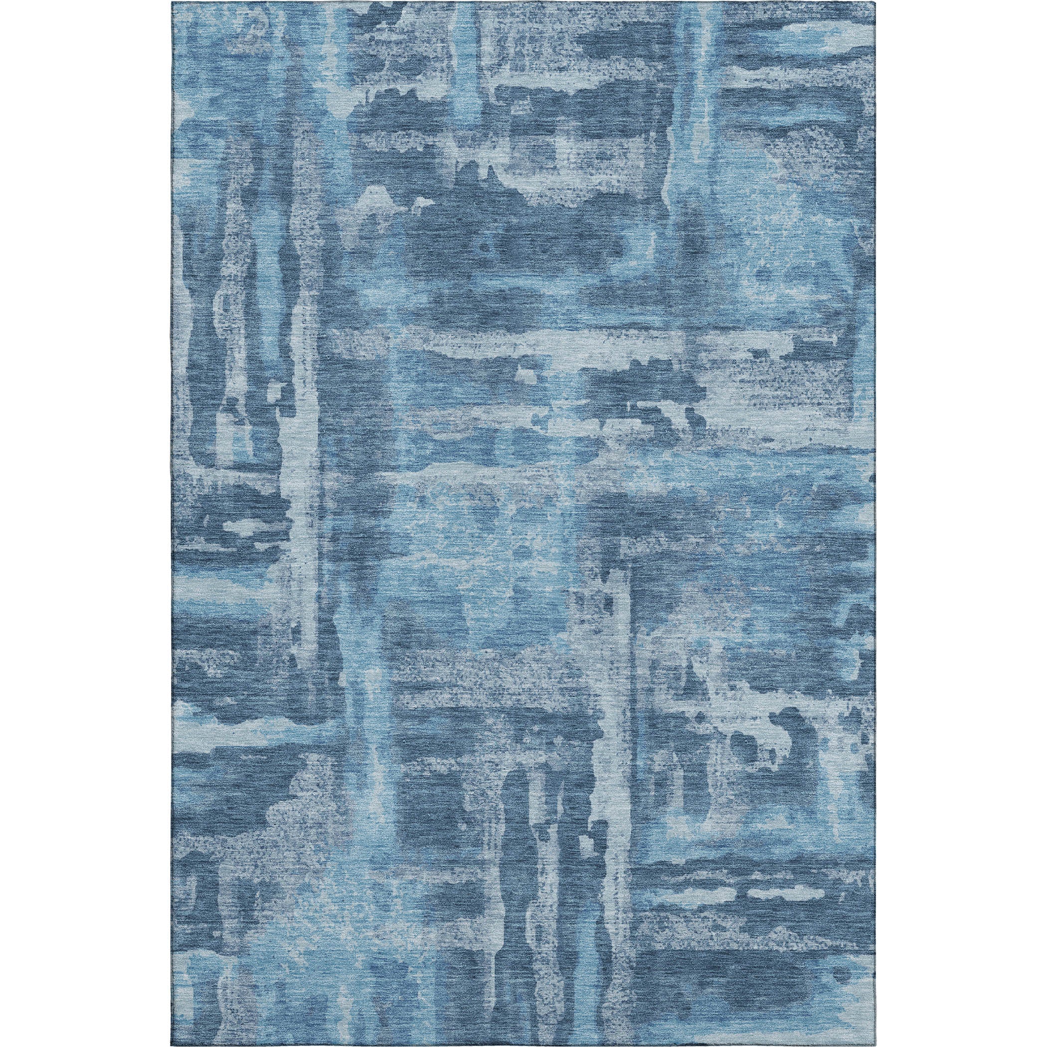 Lucerne Machine Washable Transitional Denim Blue Rug 2'6" x 3'10" #shape_Rectangle