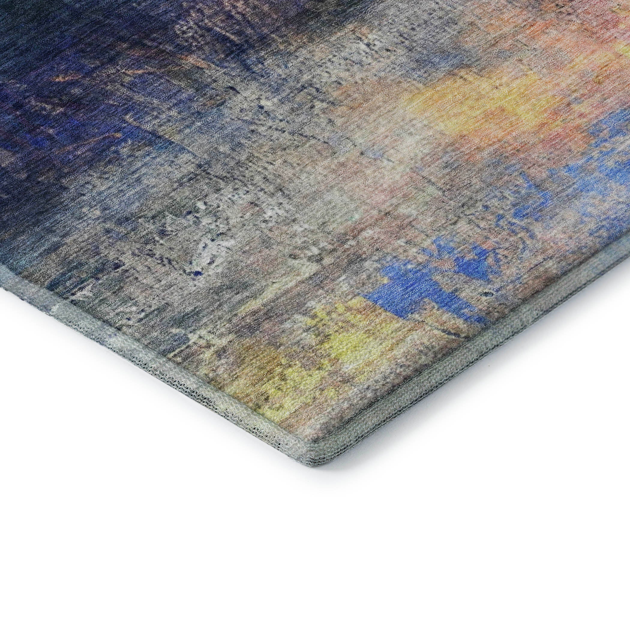 Florence Machine Washable Transitional Blue Rug 1'8" x 2'6" #shape_Rectangle