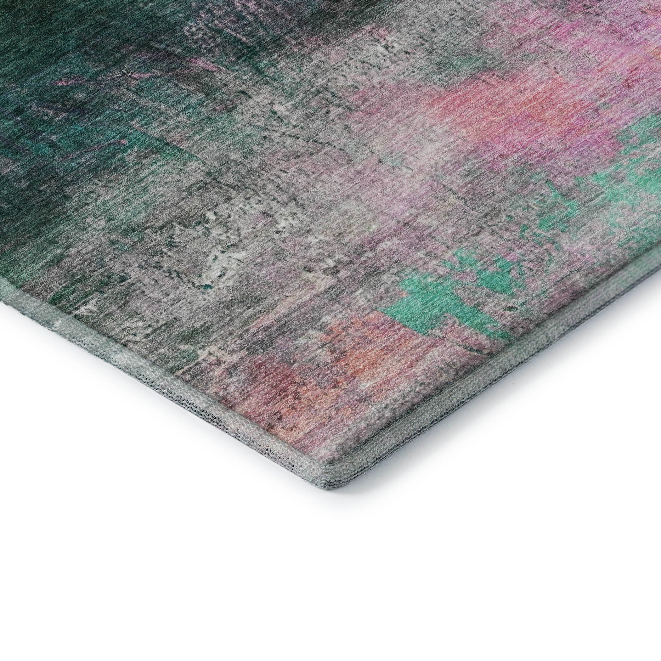 Florence Machine Washable Transitional Green Rug 1'8" x 2'6" #shape_Rectangle