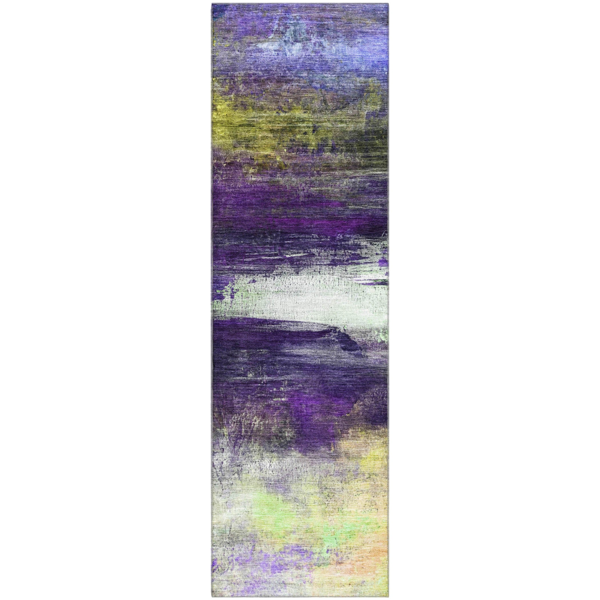 Florence Machine Washable Transitional Purple Rug 2'3" x 7'6" #shape_Runner