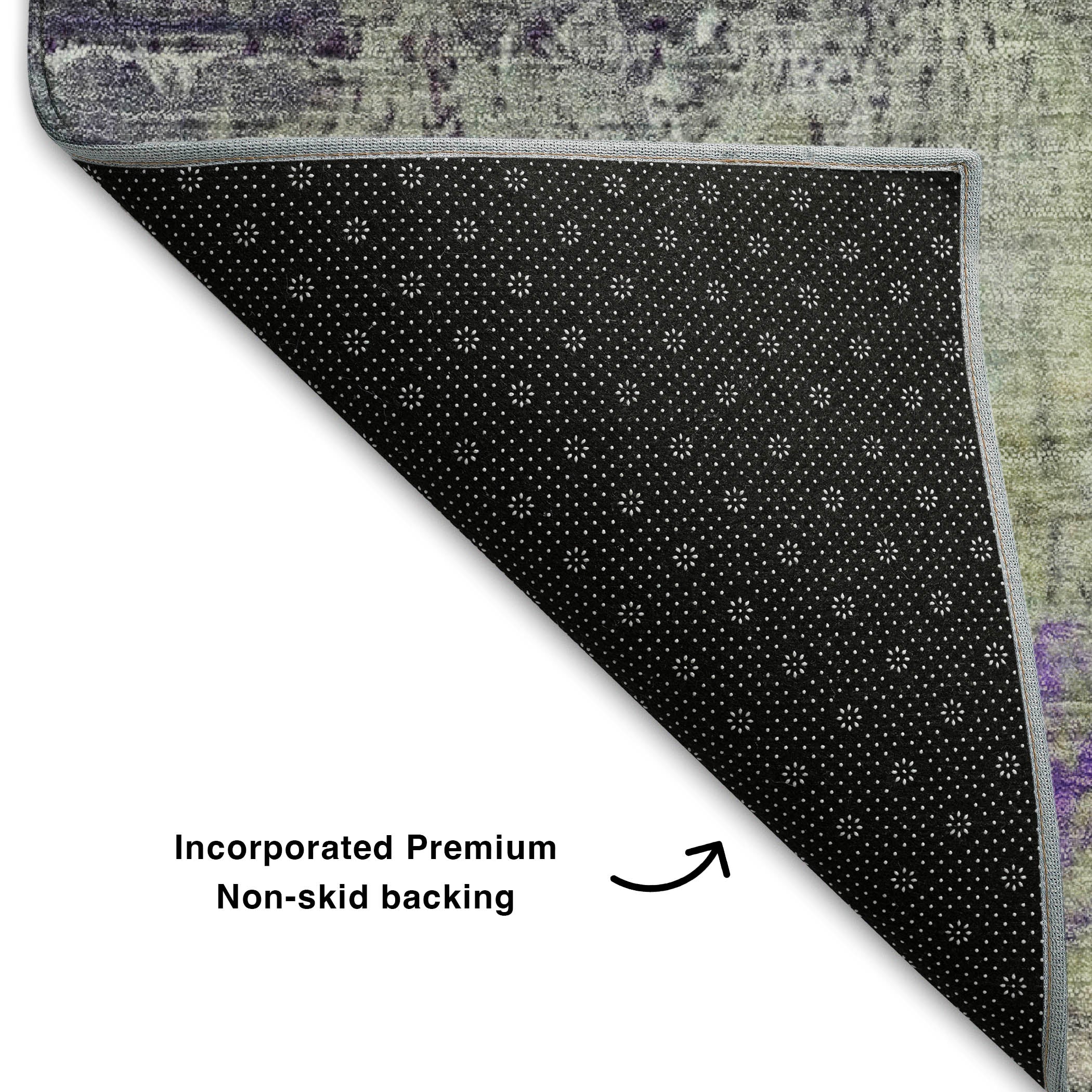 Florence Machine Washable Transitional Purple Rug 1'8" x 2'6" #shape_Rectangle