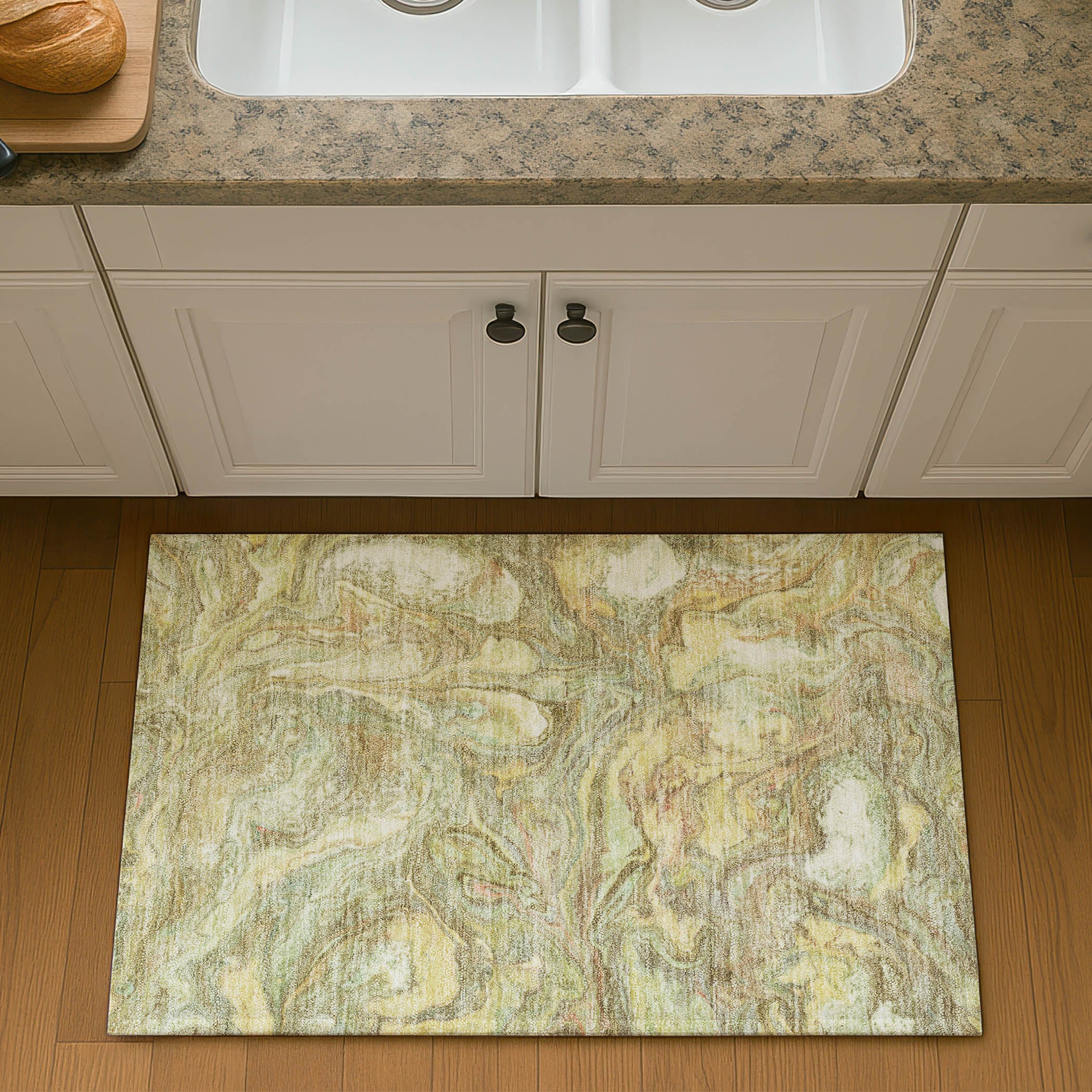 Athens Machine Washable Transitional Gold Rug 1'8" x 2'6" #shape_Rectangle