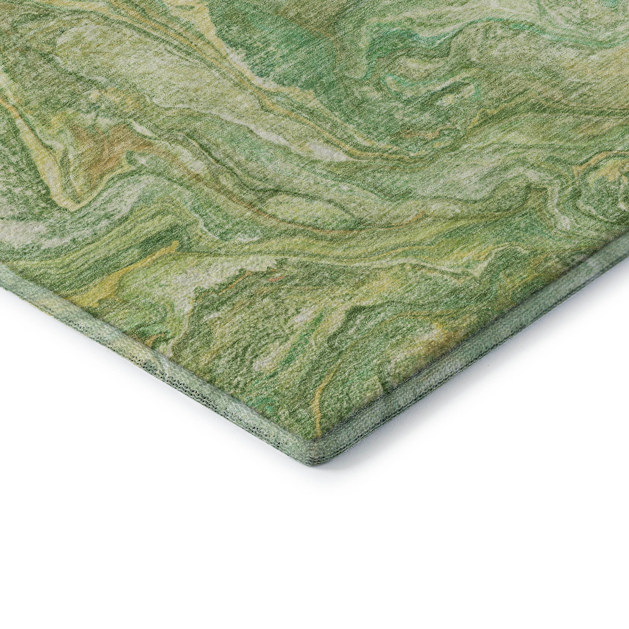 Athens Machine Washable Transitional Green Rug 1'8" x 2'6" #shape_Rectangle