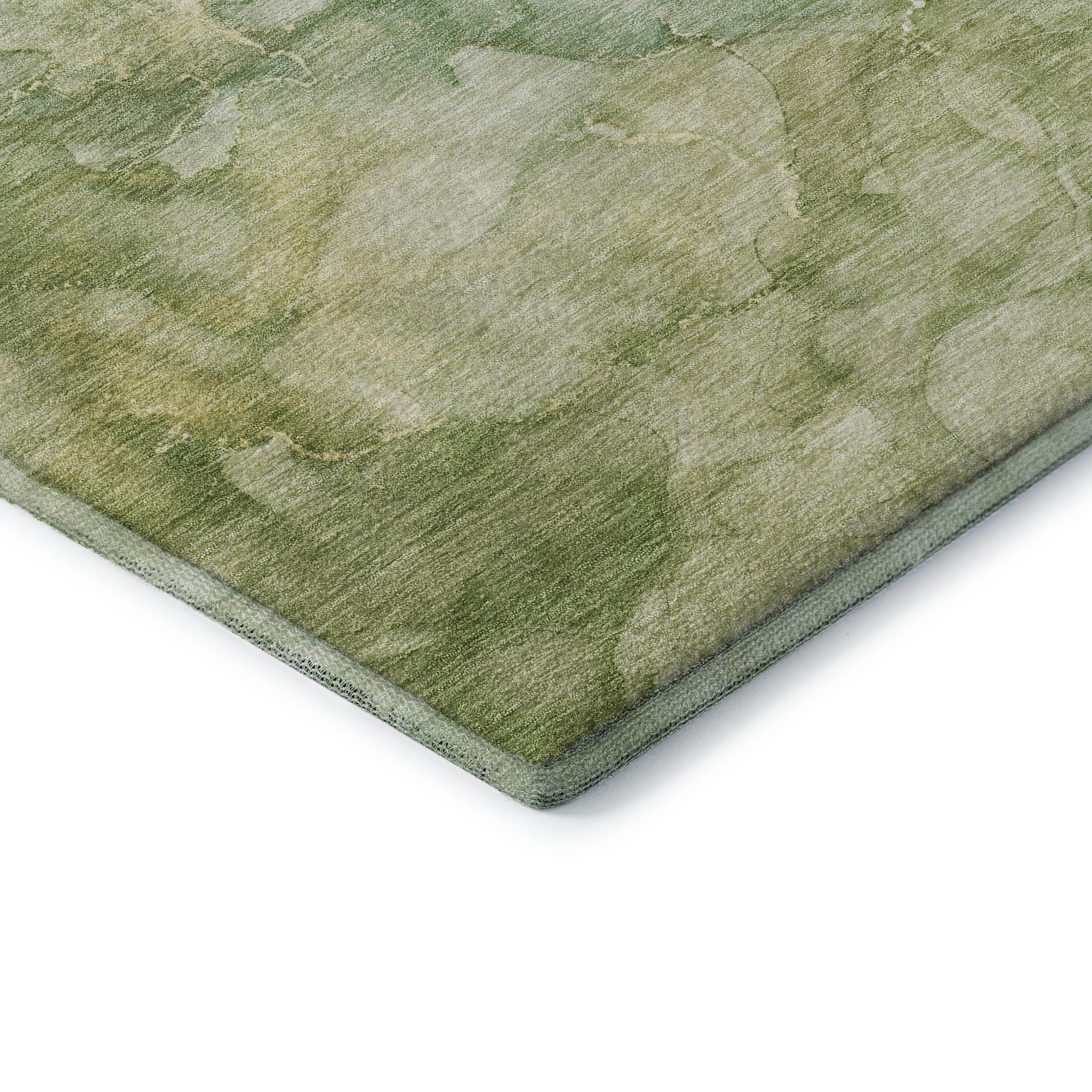 Hoi An Machine Washable Transitional Aloe Green Rug 1'8" x 2'6" #shape_Rectangle