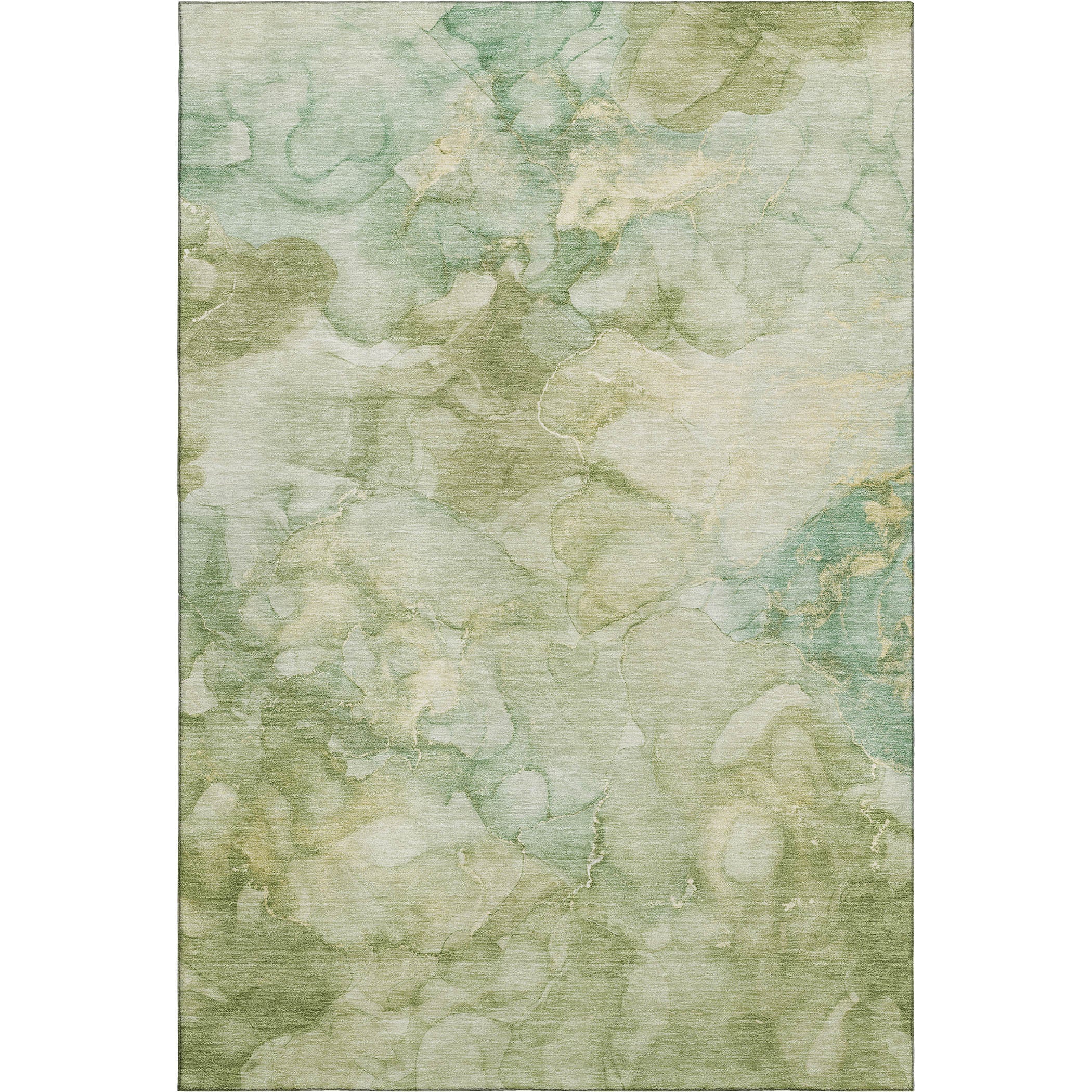 Hoi An Machine Washable Transitional Aloe Green Rug 2'6" x 3'10" #shape_Rectangle