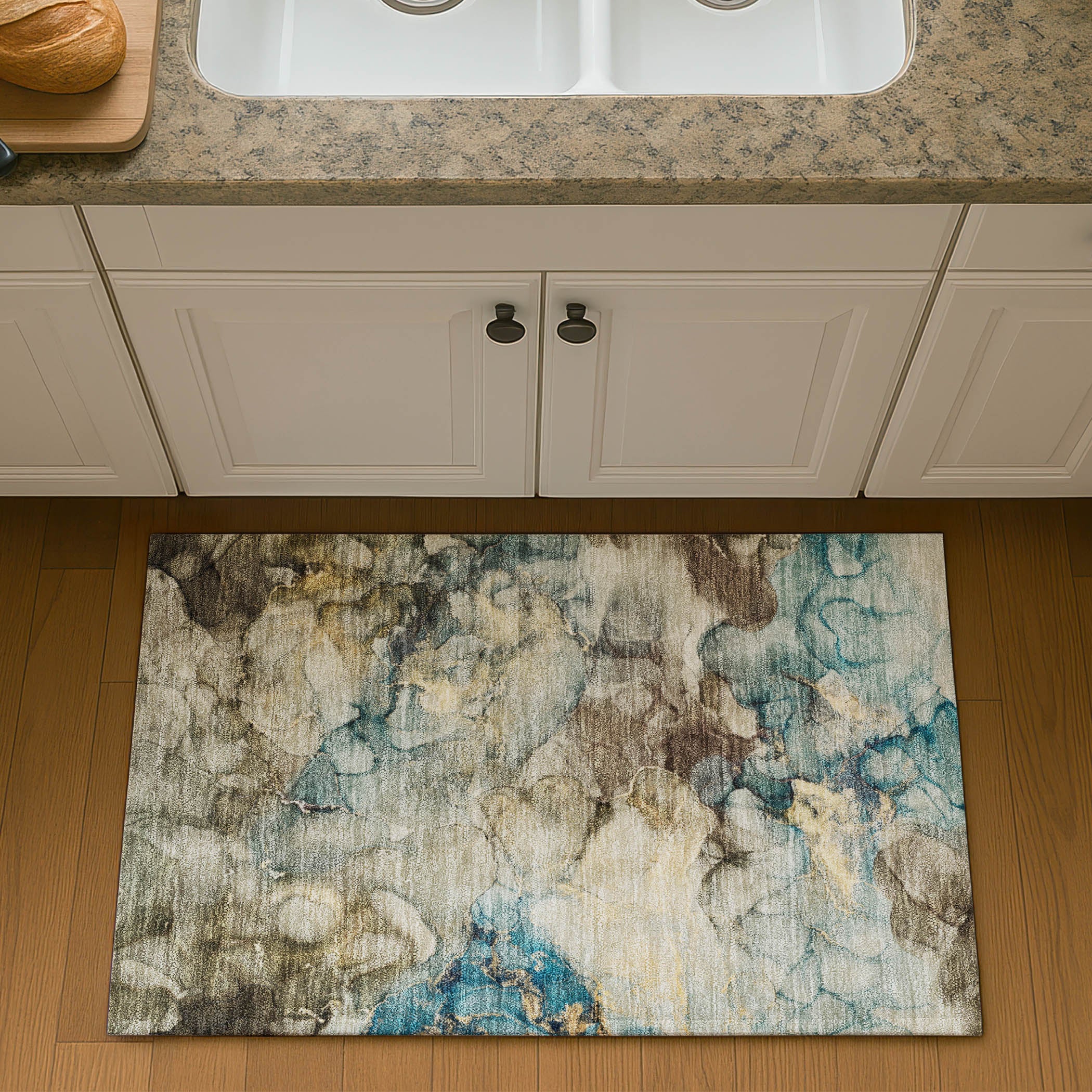 Hoi An Machine Washable Transitional Brown Rug 1'8" x 2'6" #shape_Rectangle