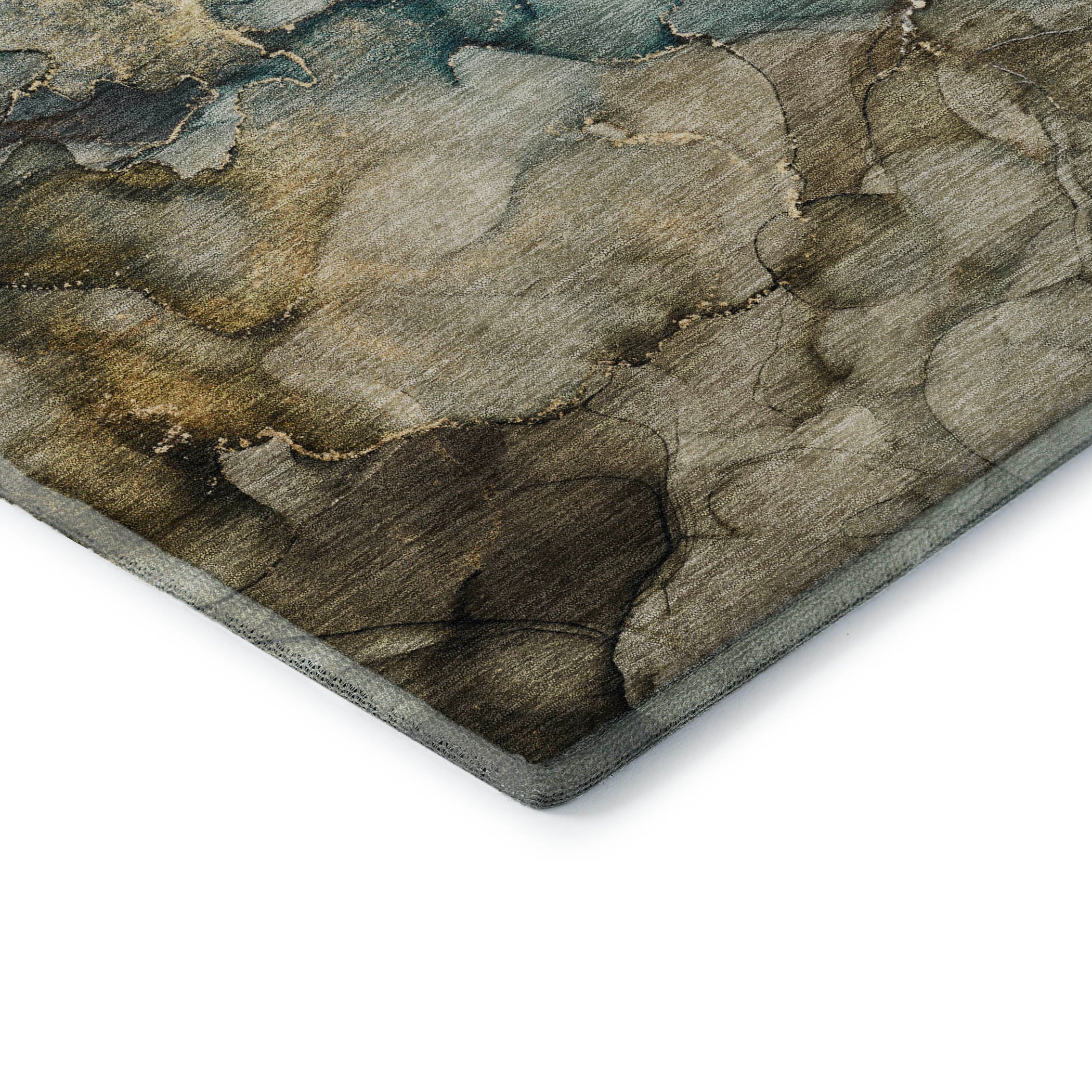 Hoi An Machine Washable Transitional Brown Rug 1'8" x 2'6" #shape_Rectangle