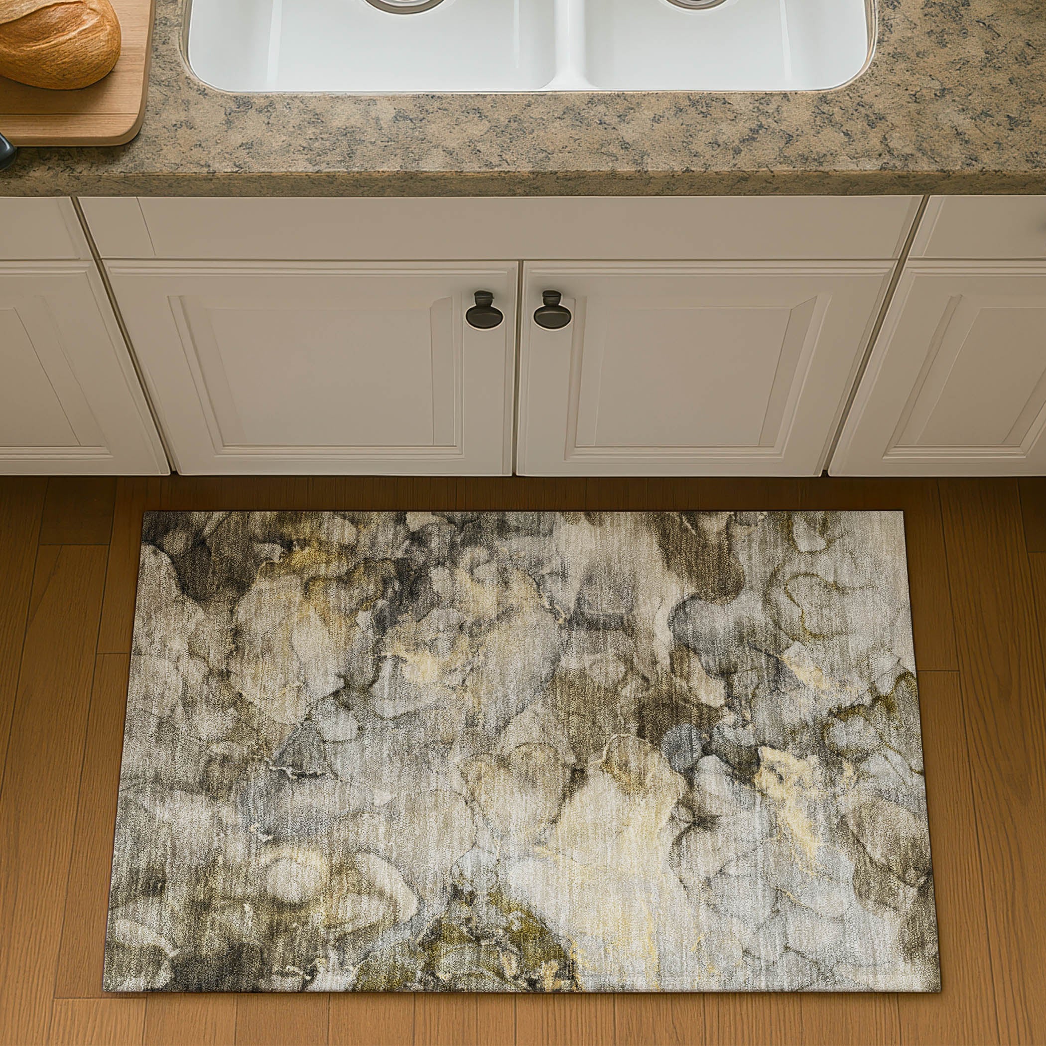 Hoi An Machine Washable Transitional Pewter Gray Rug 1'8" x 2'6" #shape_Rectangle
