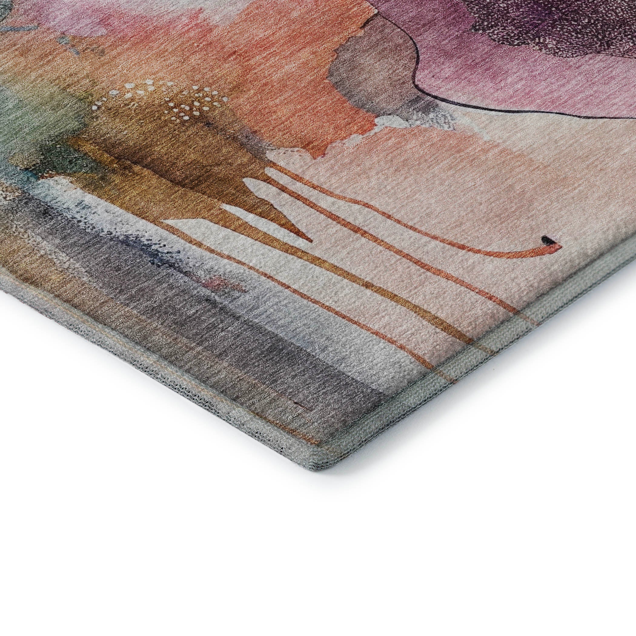 Sarajevo Machine Washable Transitional Blush Pink Rug 1'8" x 2'6" #shape_Rectangle