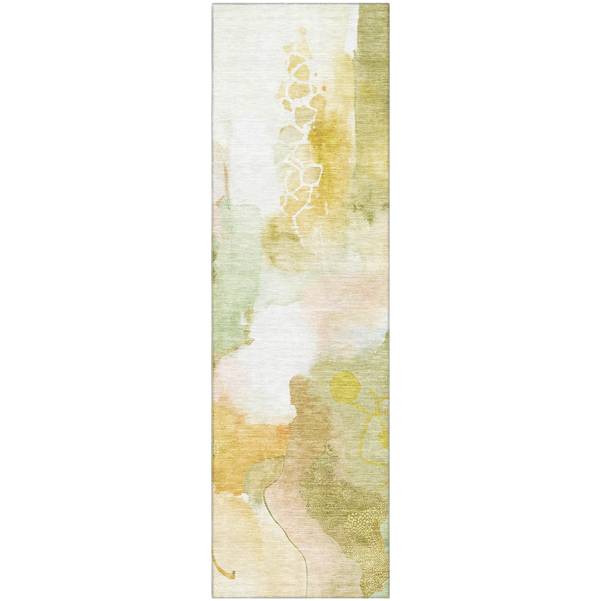 Sarajevo Machine Washable Transitional Fern Green Rug 2'3" x 7'6" #shape_Runner