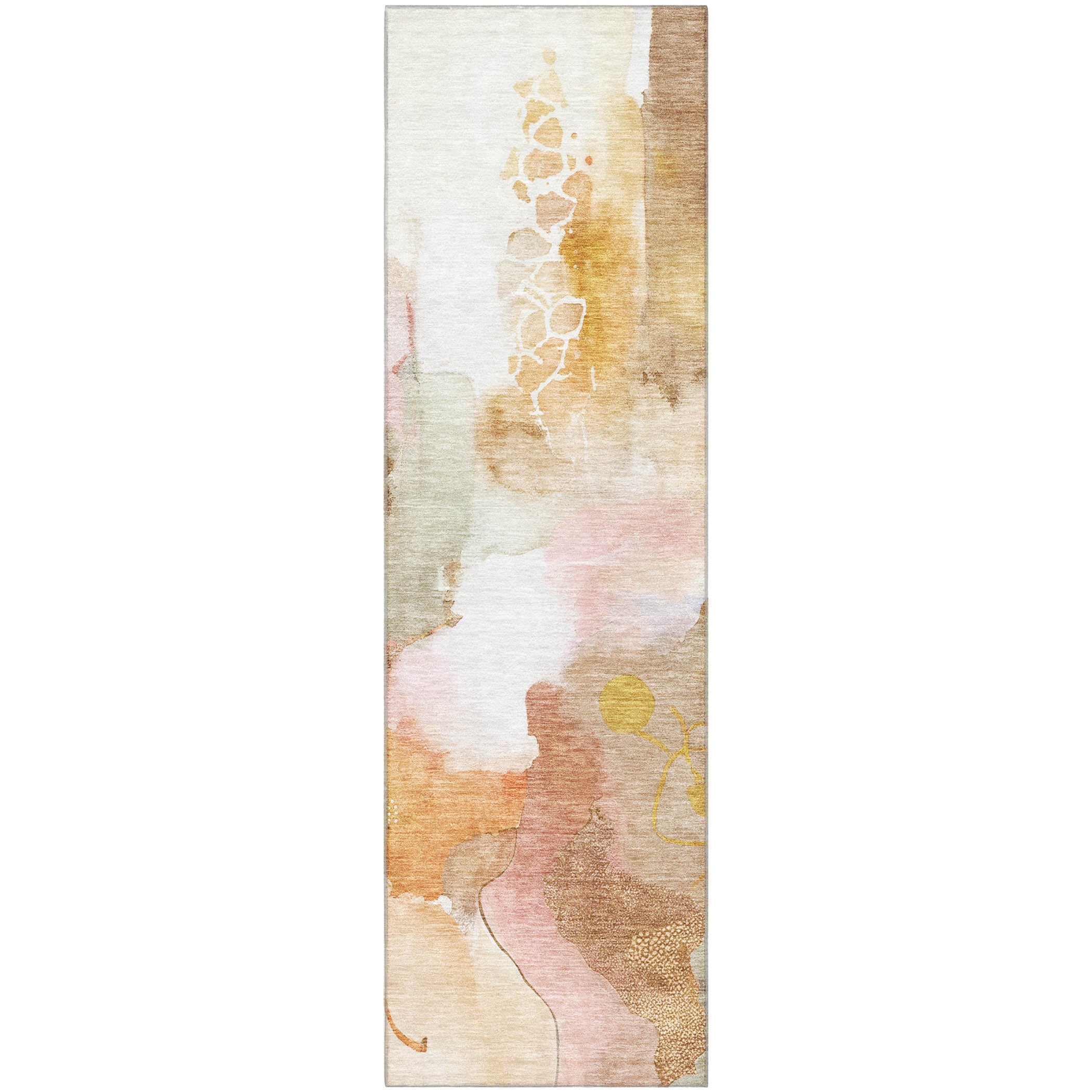 Sarajevo Machine Washable Transitional Mauve Pink Rug 2'3" x 7'6" #shape_Runner