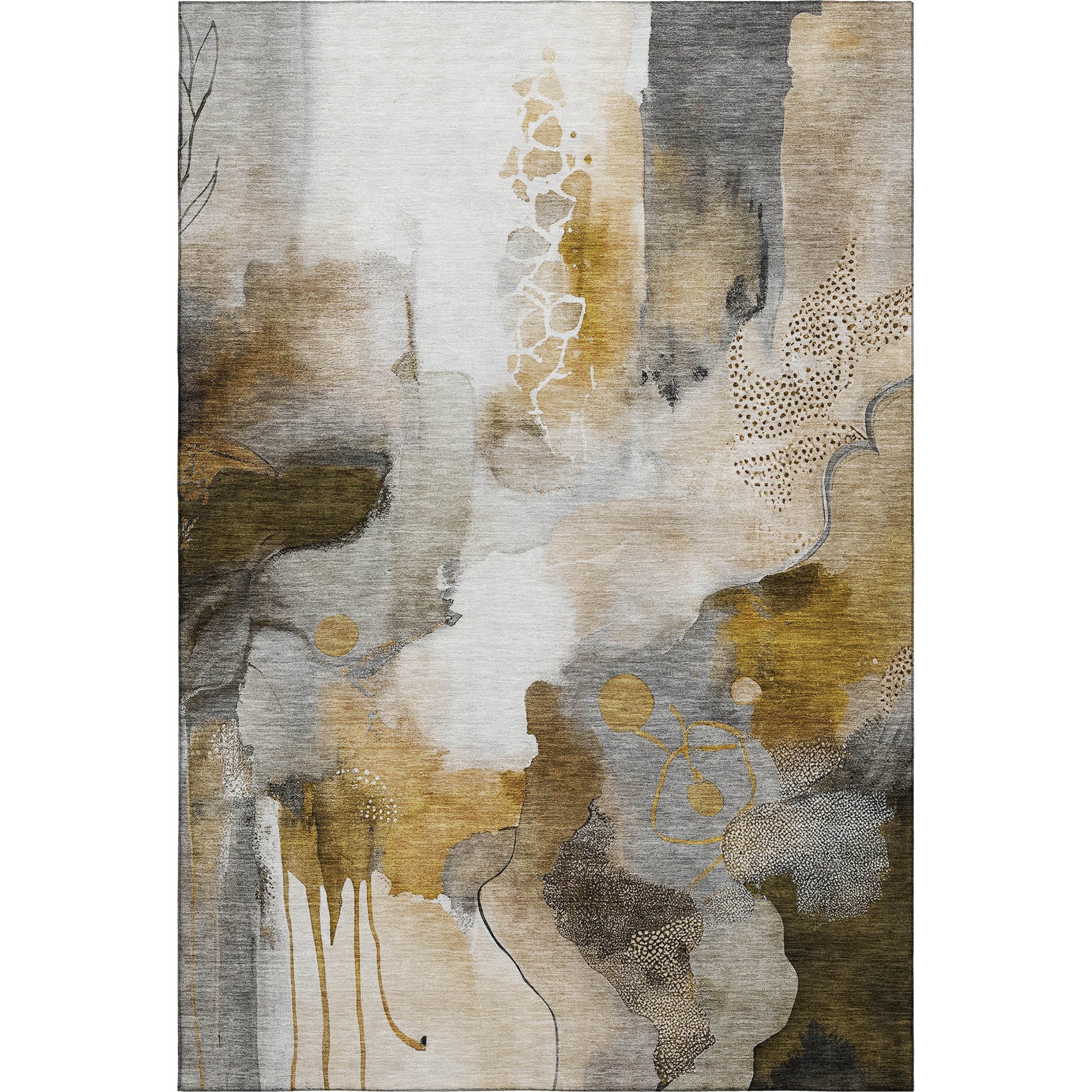 Sarajevo Machine Washable Transitional Mocha Brown Rug 2'6" x 3'10" #shape_Rectangle
