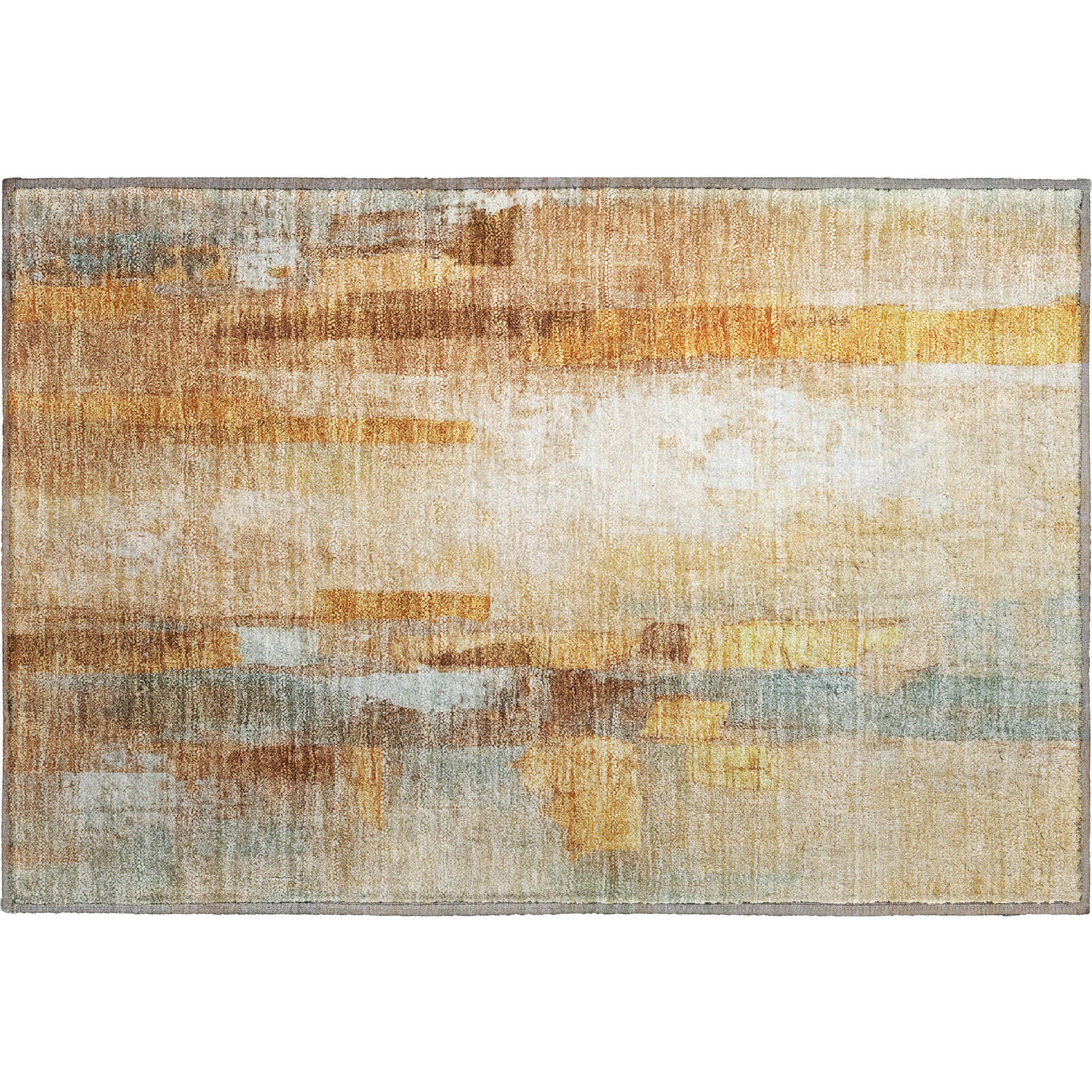 Kathmandu Machine Washable Transitional Copper Orange Rug 1'8" x 2'6" #shape_Rectangle