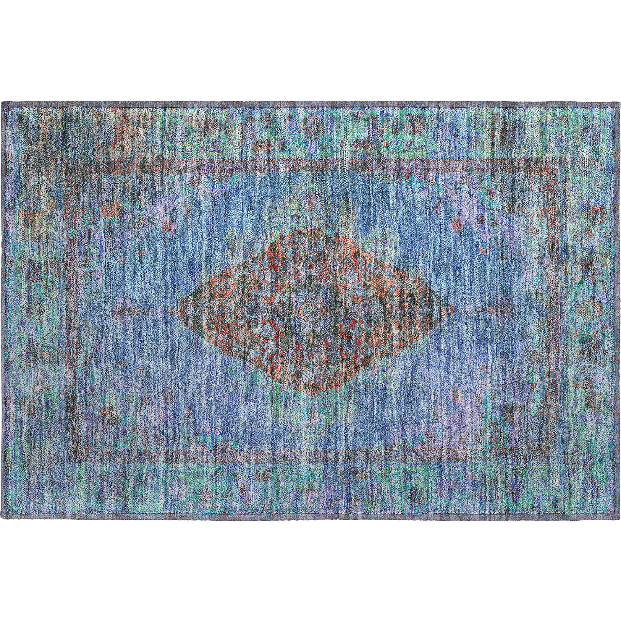 Ghent Machine Washable Traditional Blue Rug 1'8" x 2'6" #shape_Rectangle