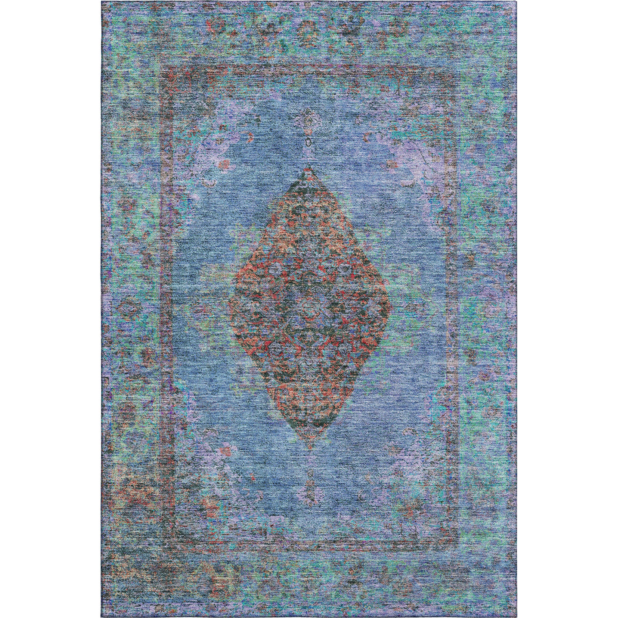 Ghent Machine Washable Traditional Blue Rug 2'6" x 3'10" #shape_Rectangle