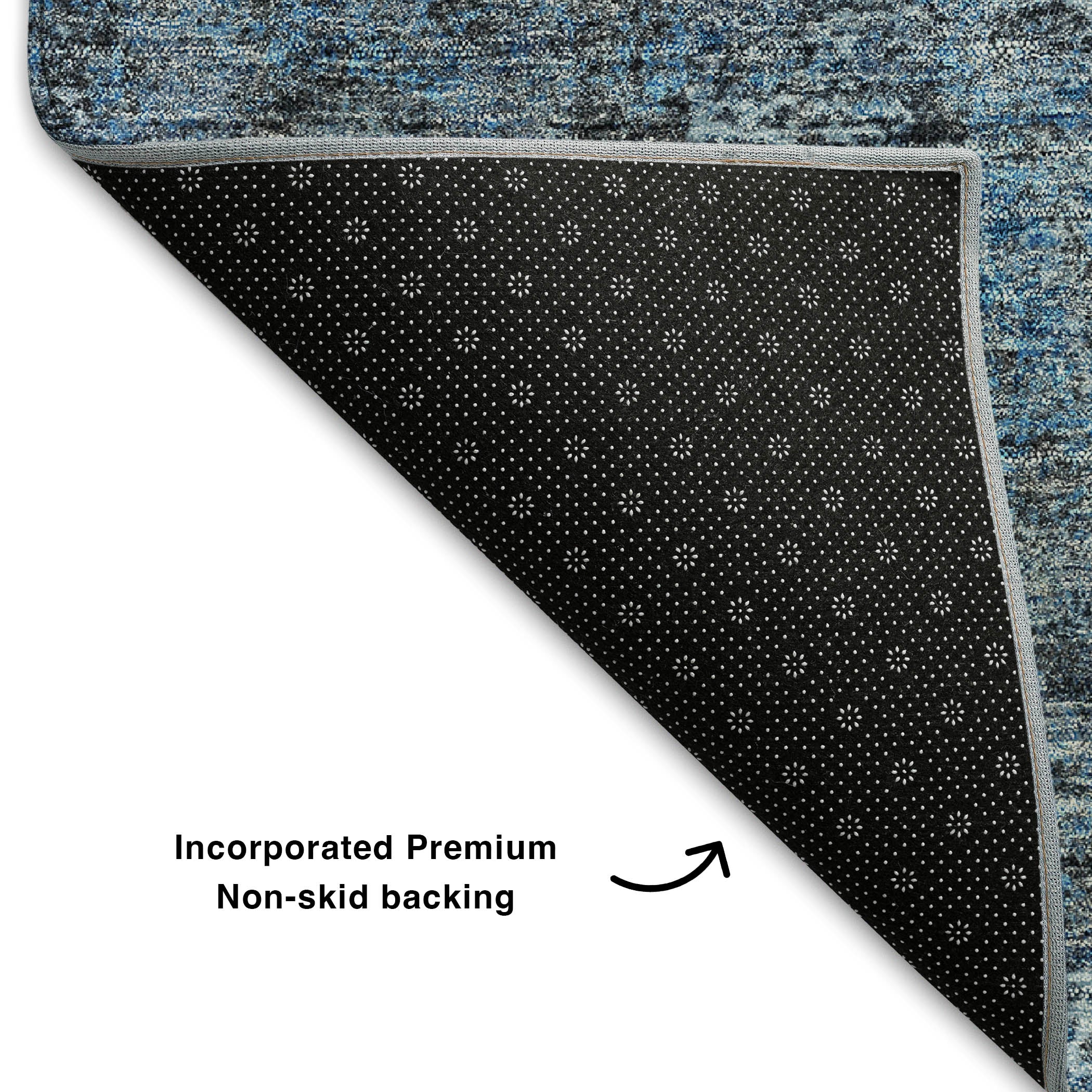 Ghent Machine Washable Traditional Denim Blue Rug 1'8" x 2'6" #shape_Rectangle