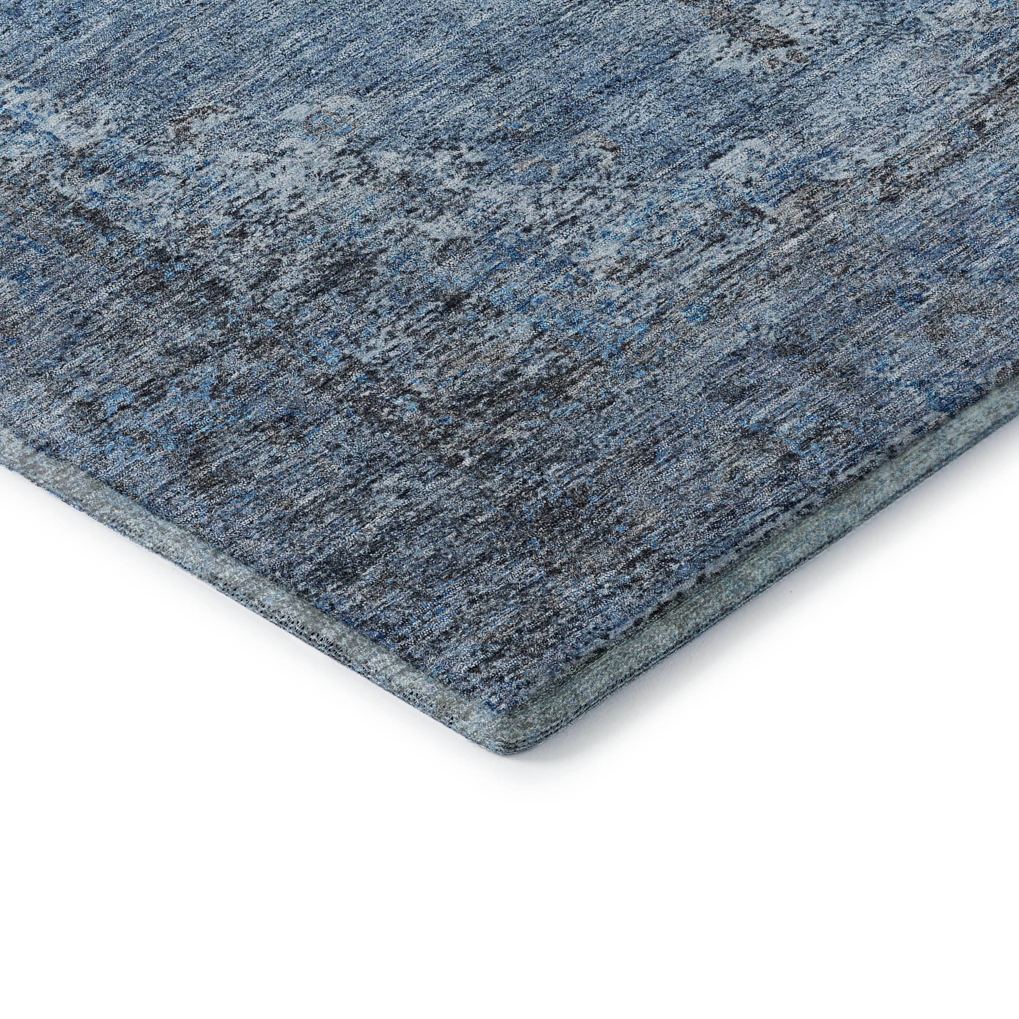 Ghent Machine Washable Traditional Denim Blue Rug 1'8" x 2'6" #shape_Rectangle