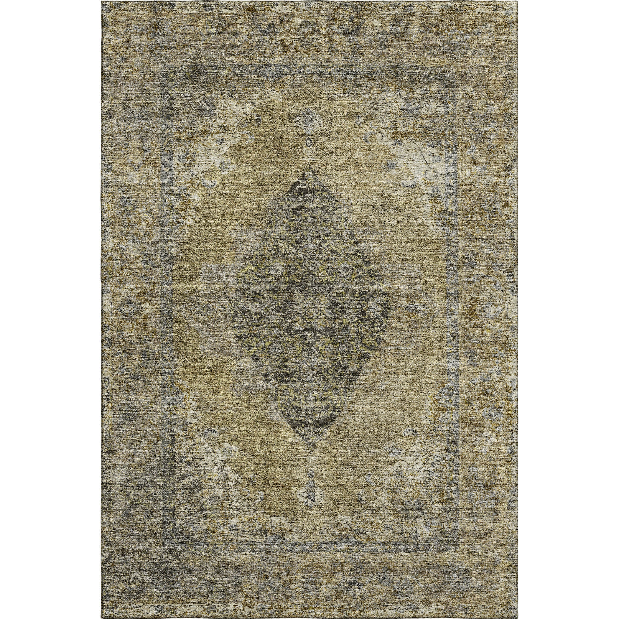 Ghent Machine Washable Traditional Khaki Brown Rug 2'6" x 3'10" #shape_Rectangle
