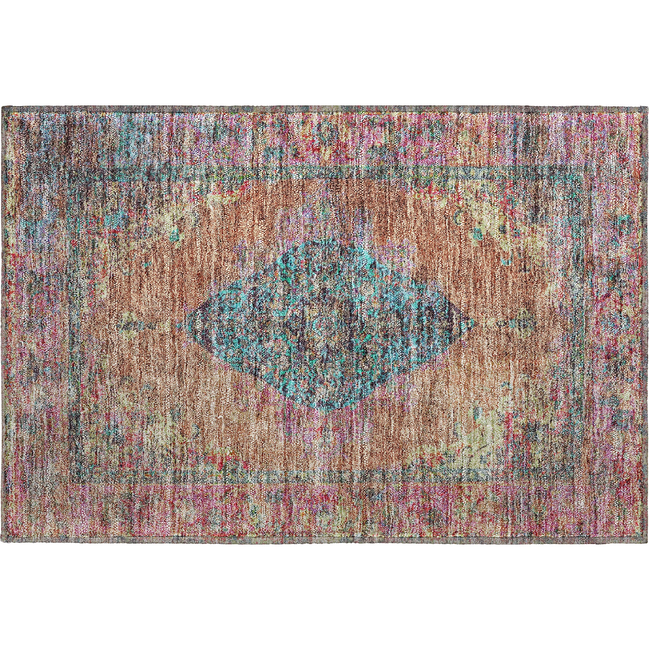 Ghent Machine Washable Traditional Orange Rug 1'8" x 2'6" #shape_Rectangle