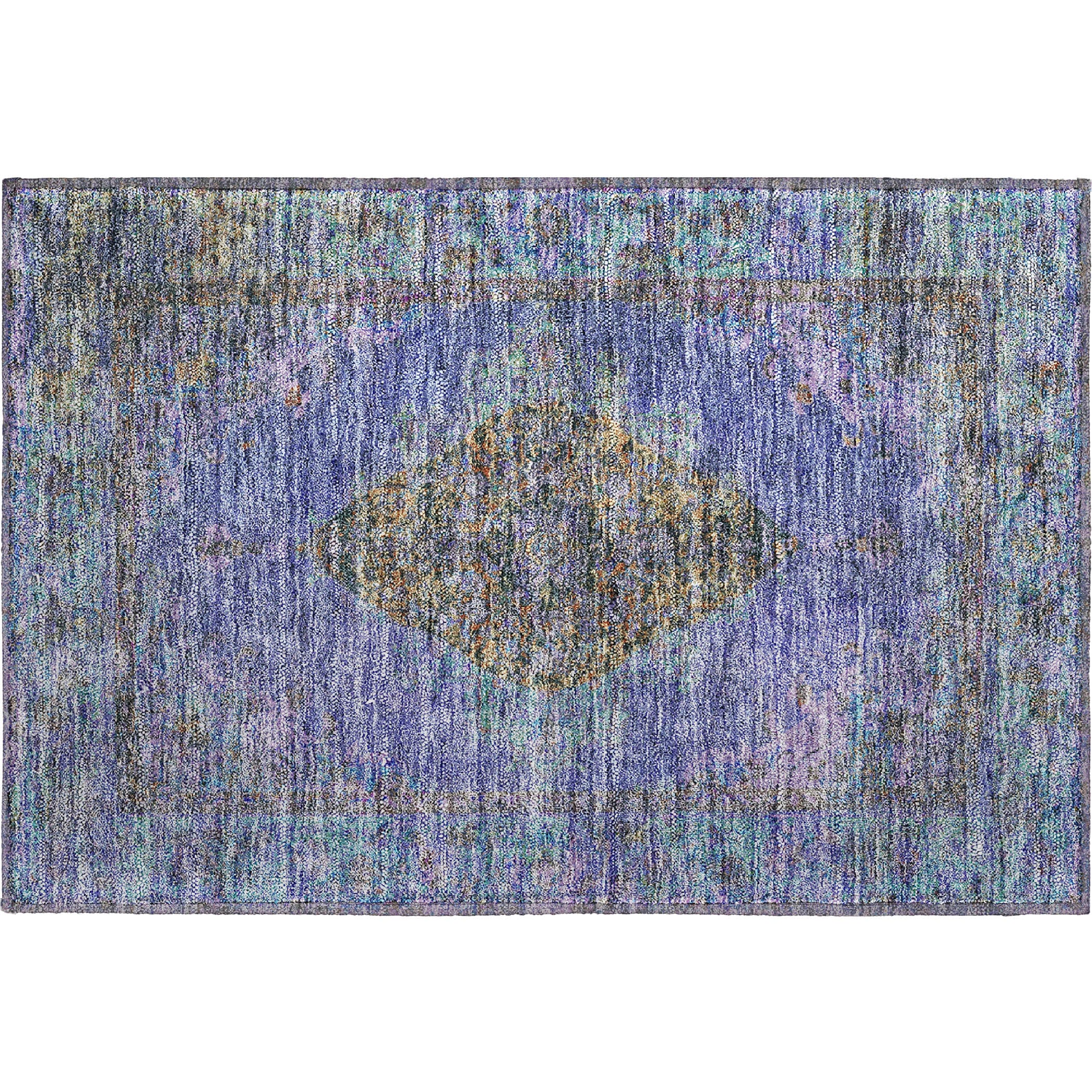 Ghent Machine Washable Traditional Purple Rug 1'8" x 2'6" #shape_Rectangle
