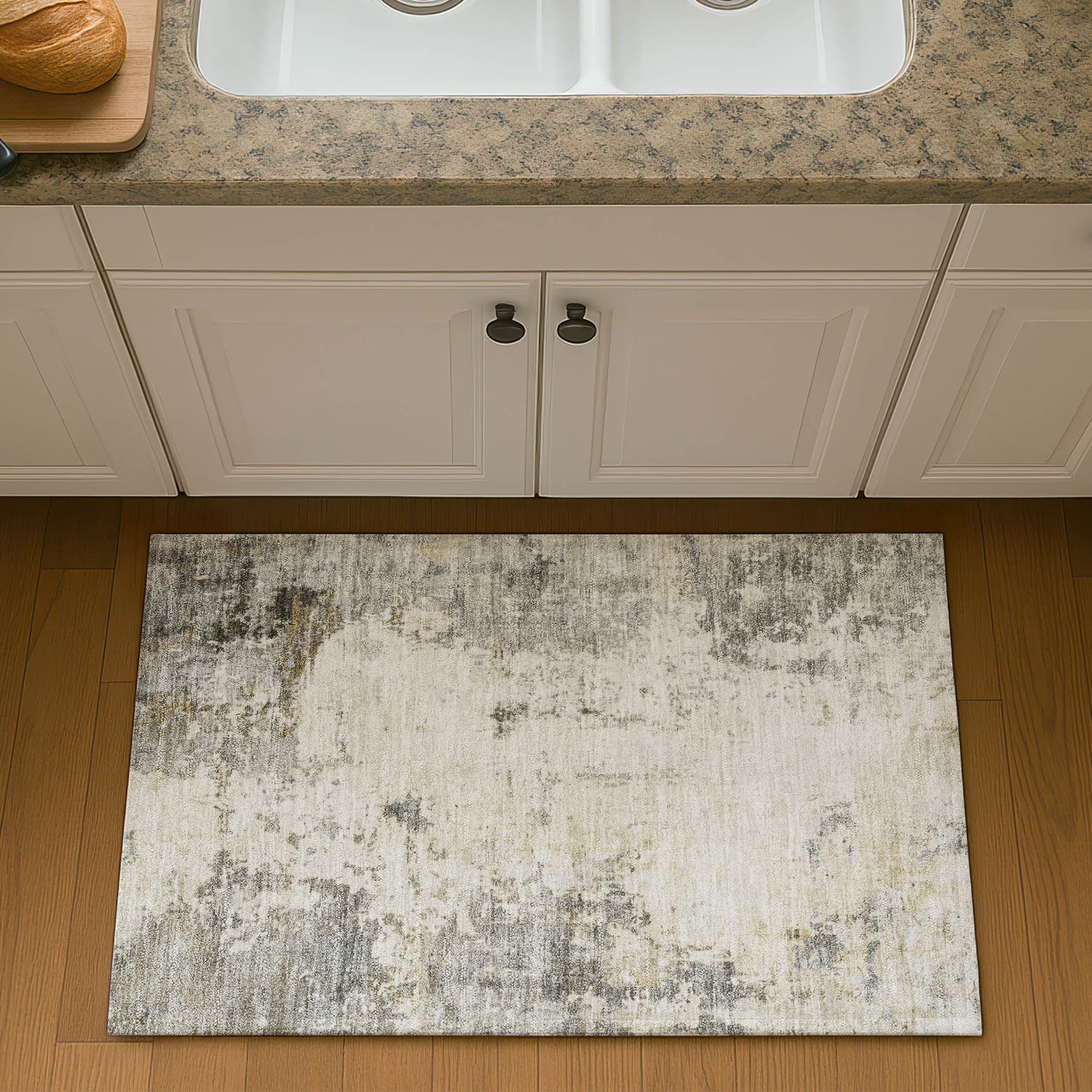 Bogota Machine Washable Transitional Pewter Gray Rug 1'8" x 2'6" #shape_Rectangle