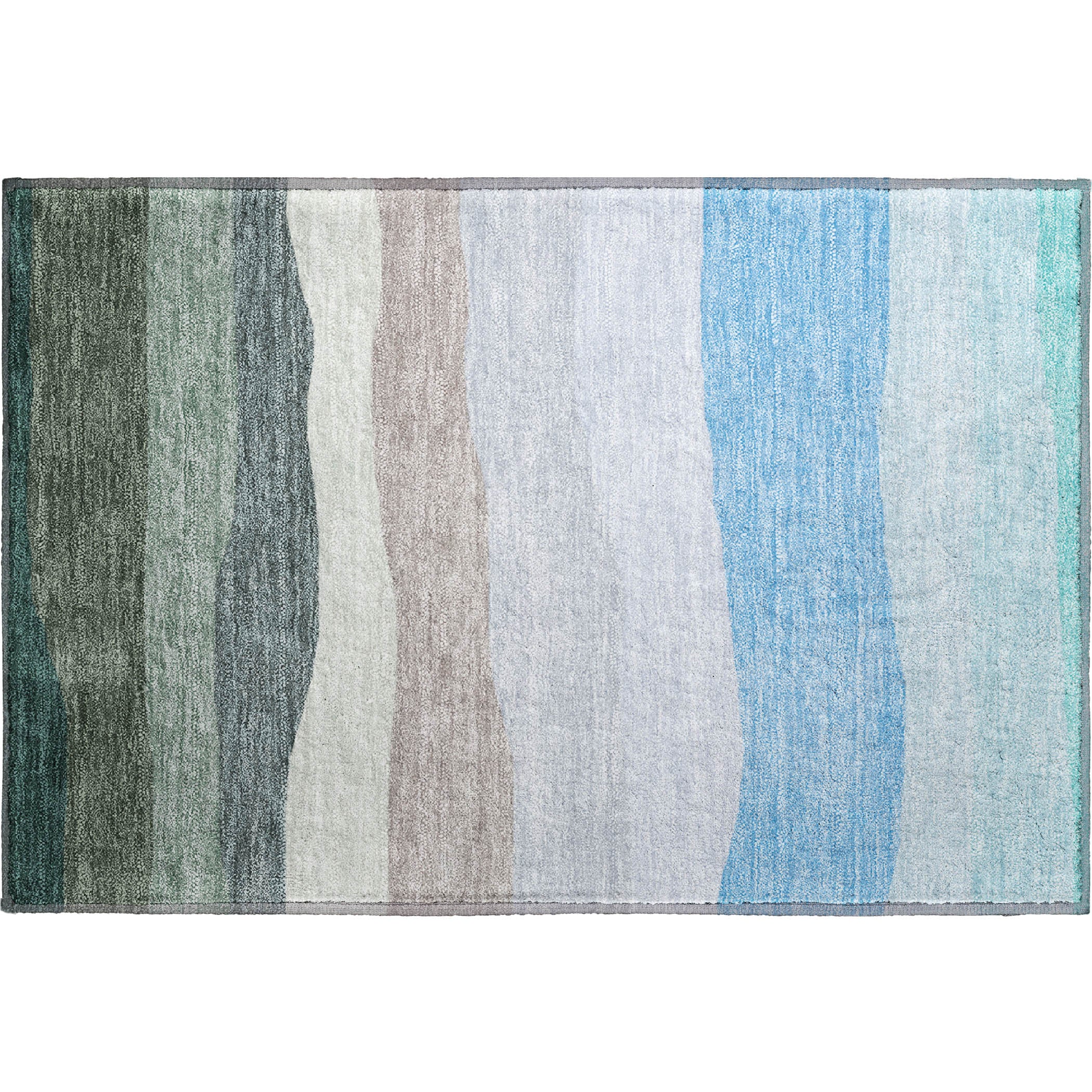 Kyoto Machine Washable Transitional Green Rug 1'8" x 2'6" #shape_Rectangle