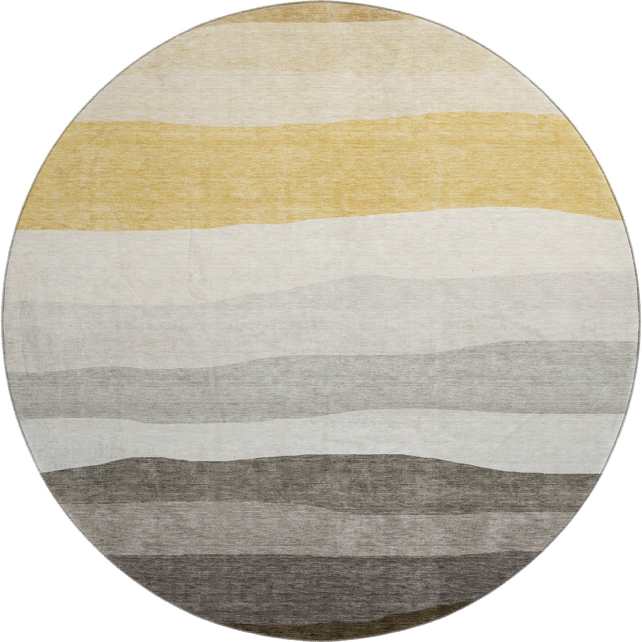 Kyoto Machine Washable Transitional Pewter Gray Rug 8' x 8' #shape_Round