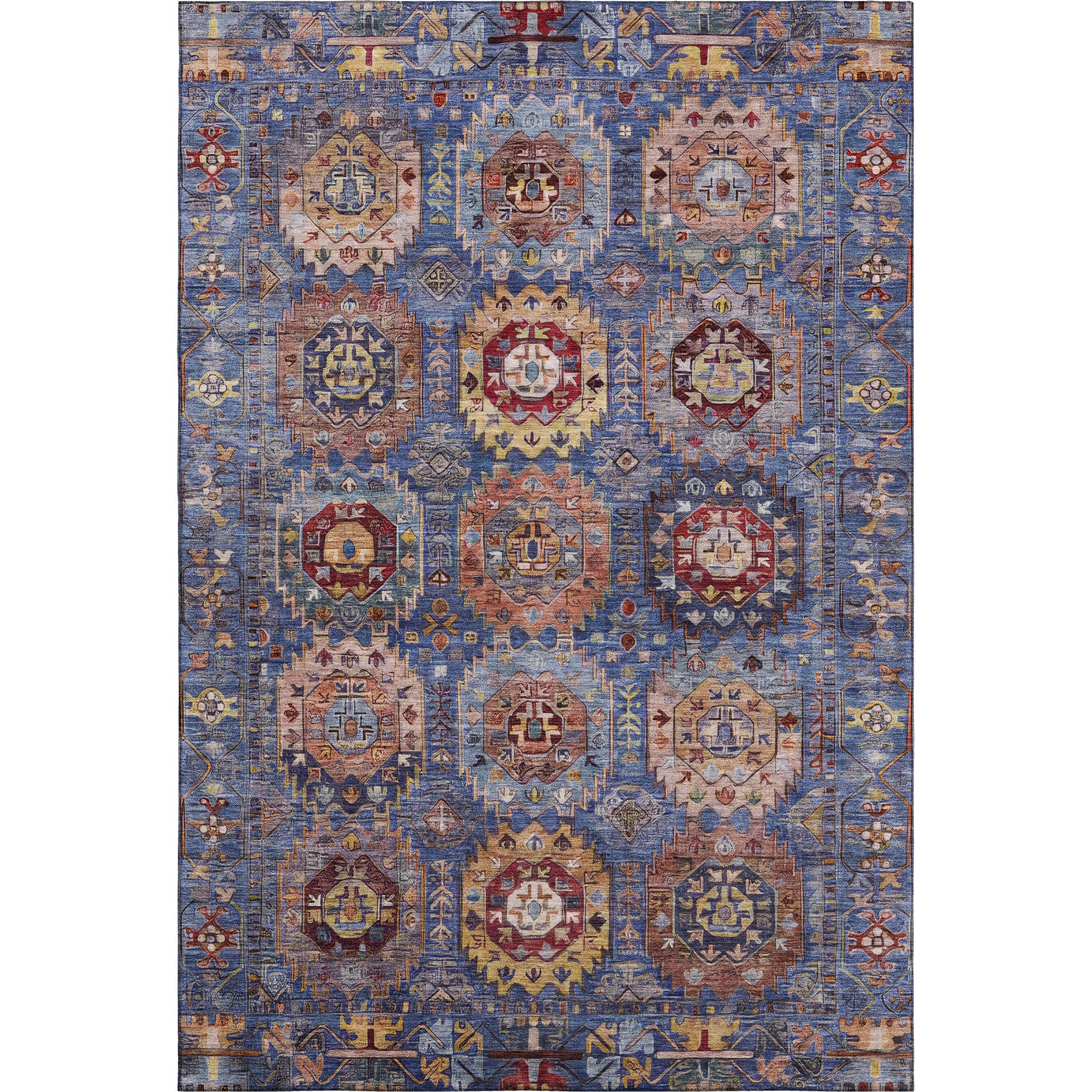 Ghent Machine Washable Traditional Denim Blue Rug 2'6" x 3'10" #shape_Rectangle